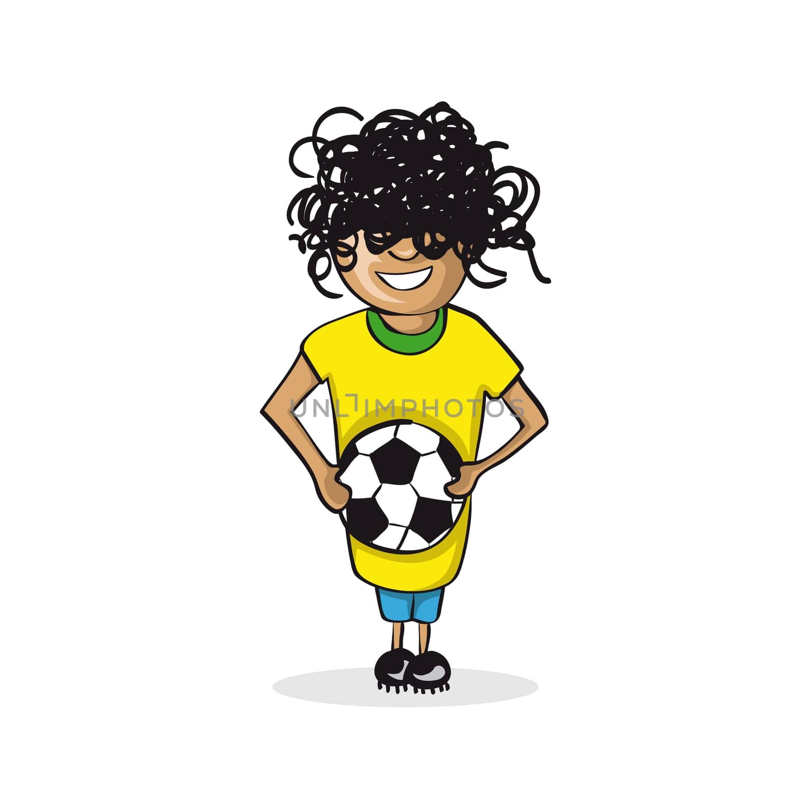 Professional career football player man work success illustration. Vector file layered for easy personalization.