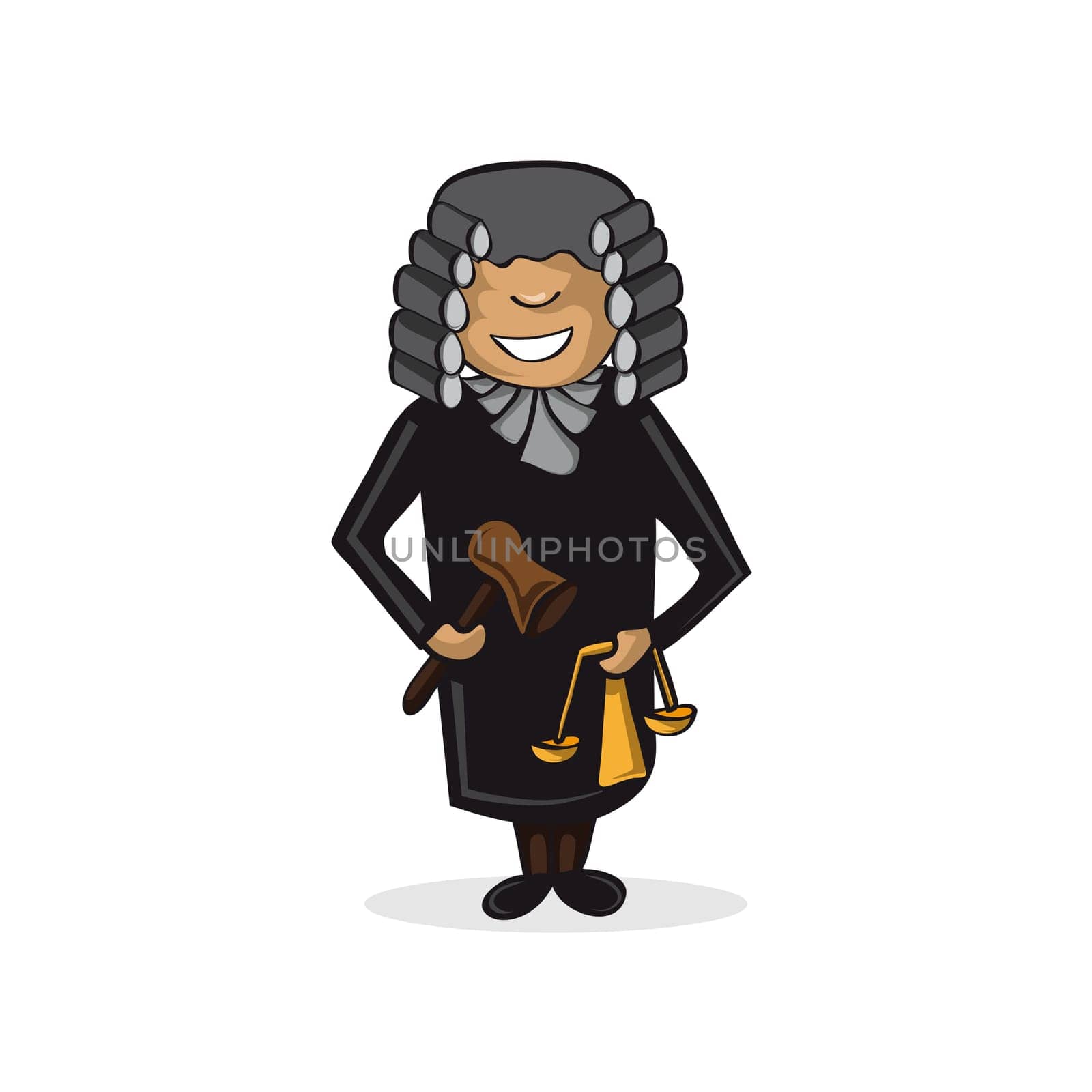 Professional career judge man work success illustration. Vector file layered for easy personalization.