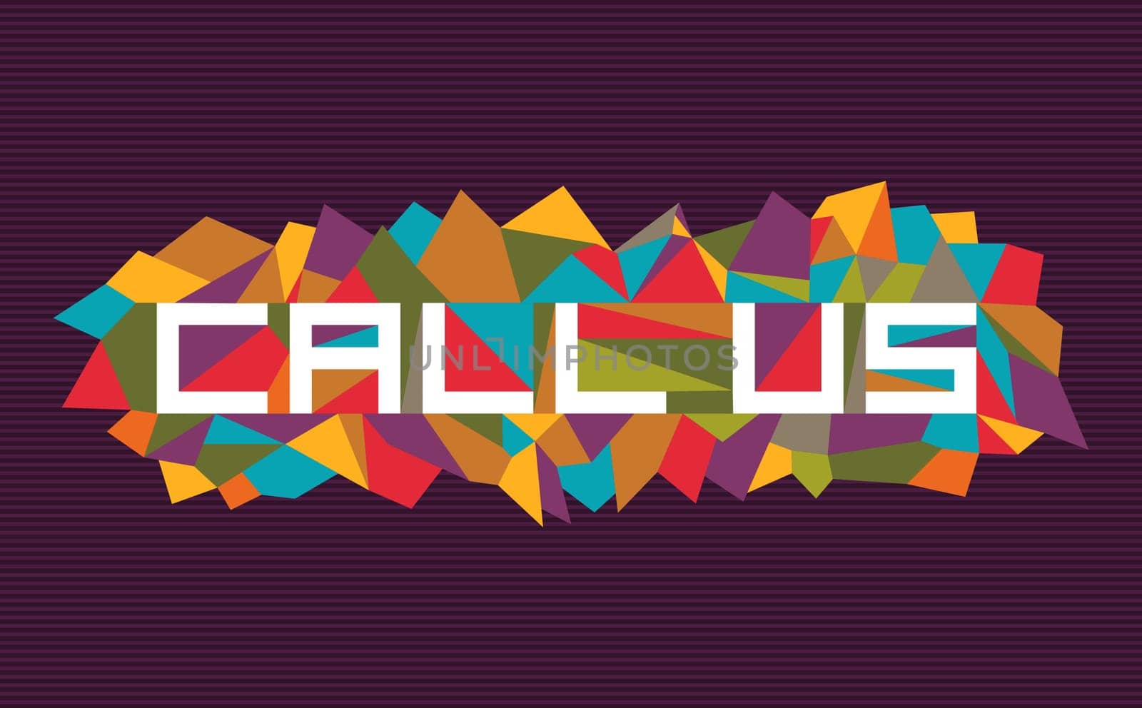Trendy call us flat text over retro triangle composition background. Vector file layered for easy manipulation and custom coloring..