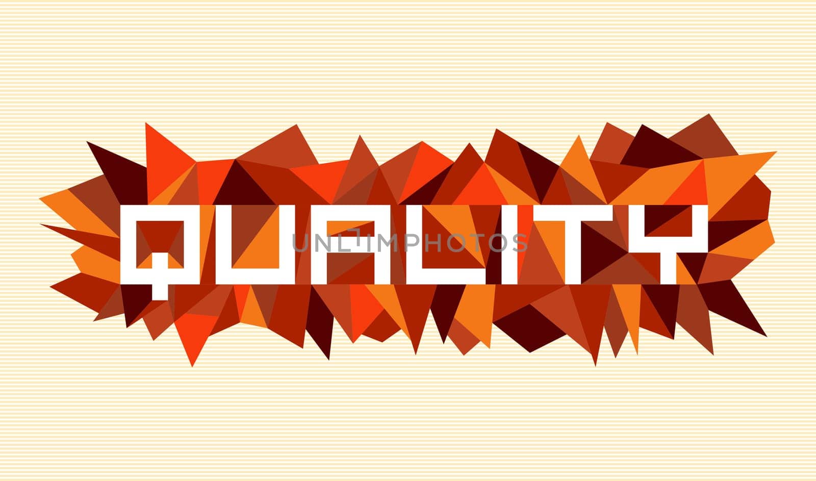 Trendy quality flat text over retro triangle composition background. Vector file layered for easy manipulation and custom coloring.