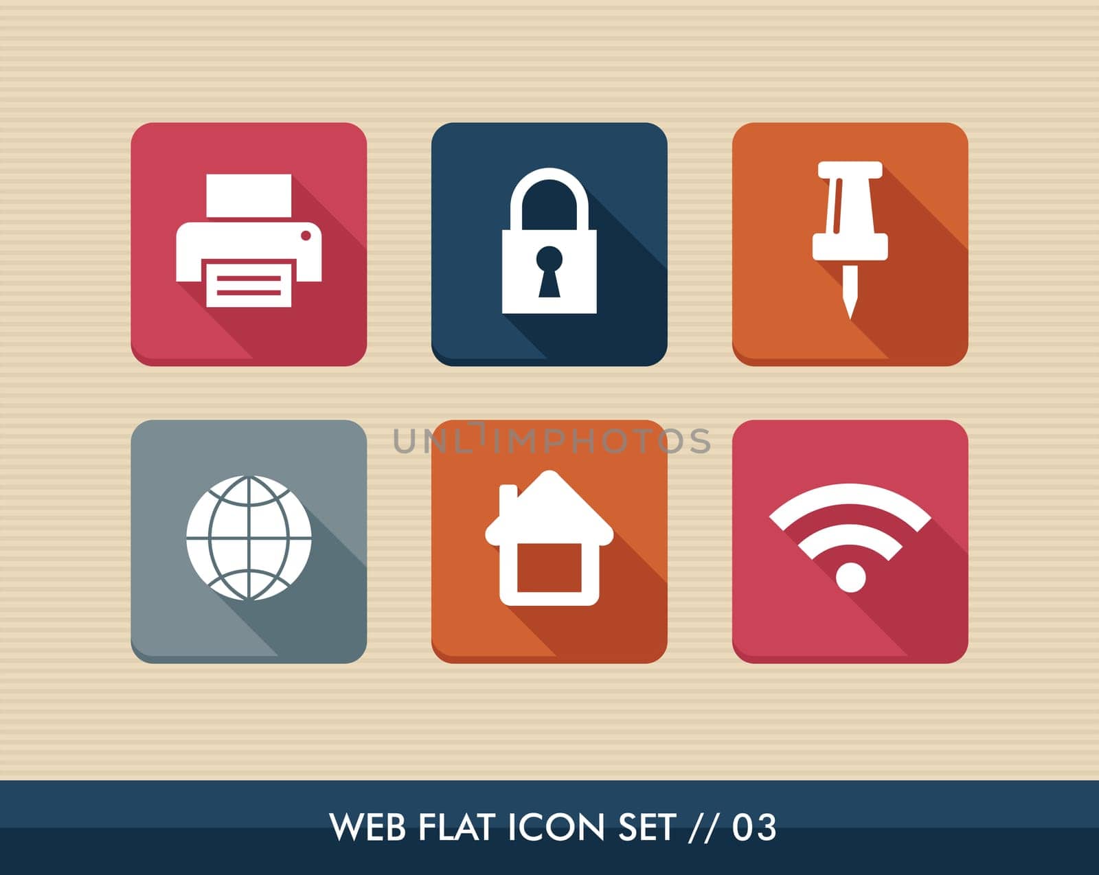 Web applications flat icon set,global office elements. Vector file layered for easy editing.