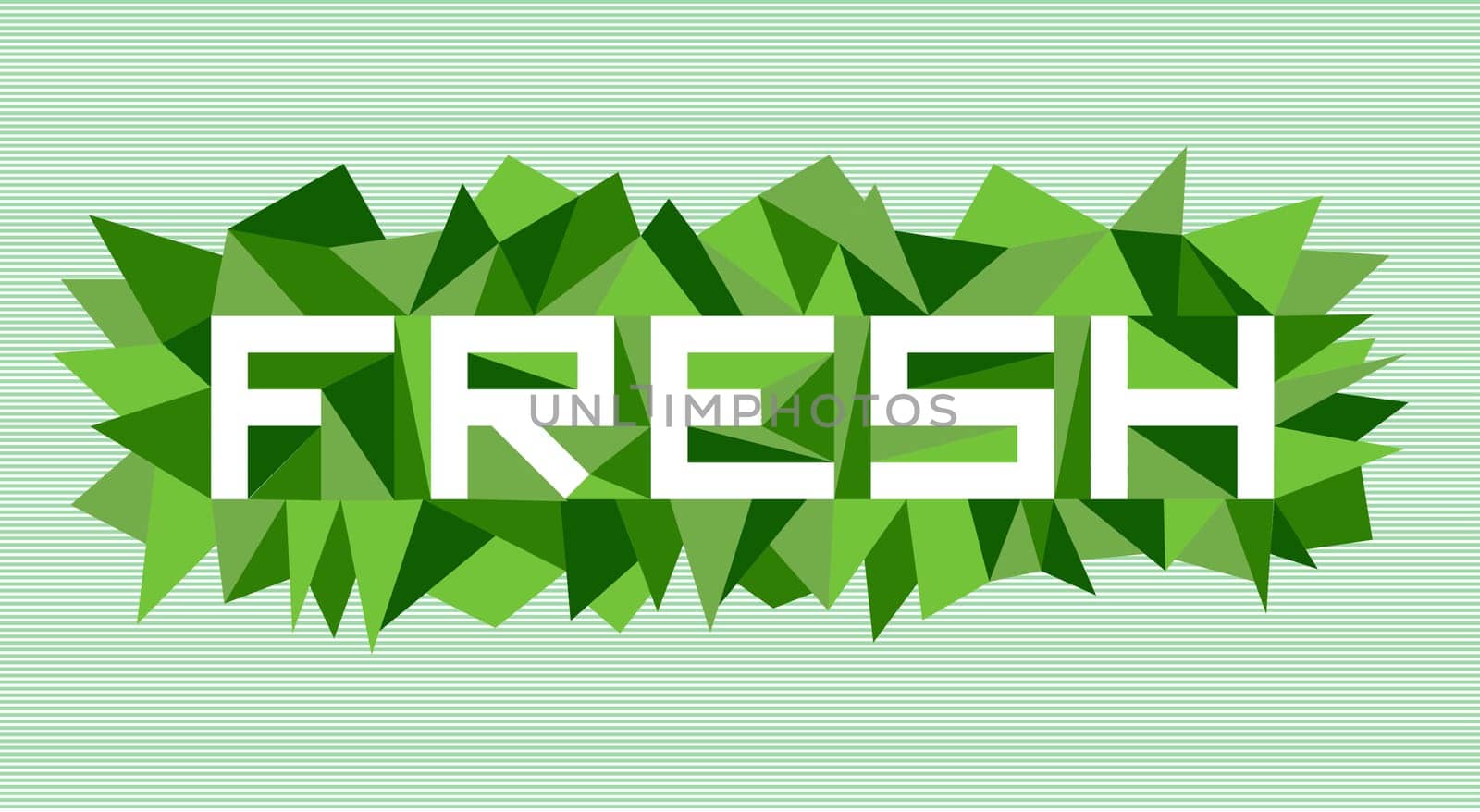 Trendy fresh flat text over retro triangle composition background. Vector file layered for easy manipulation and custom coloring.