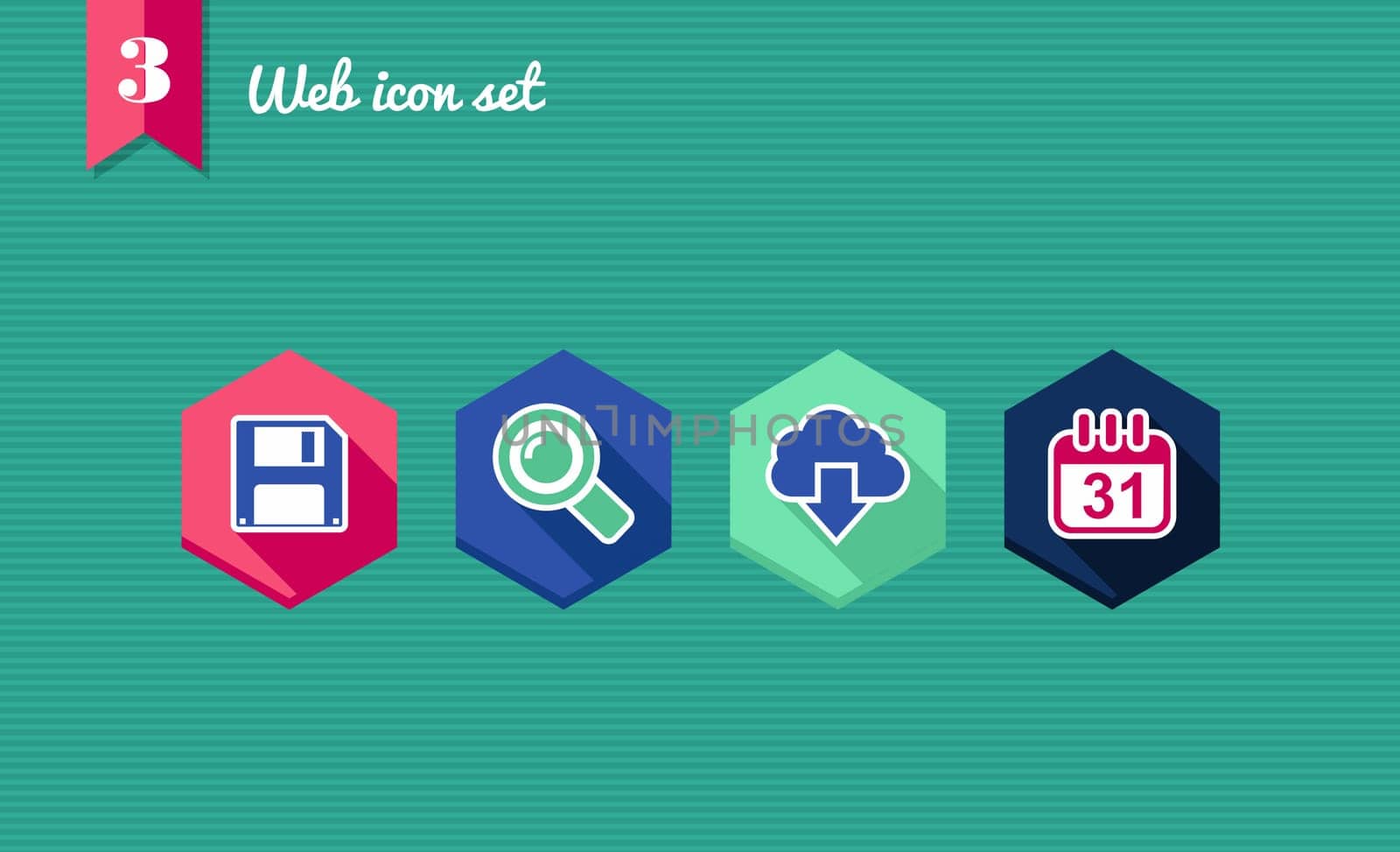 Web applications flat icon set, cloud storage internet elements. Vector file layered for easy editing.