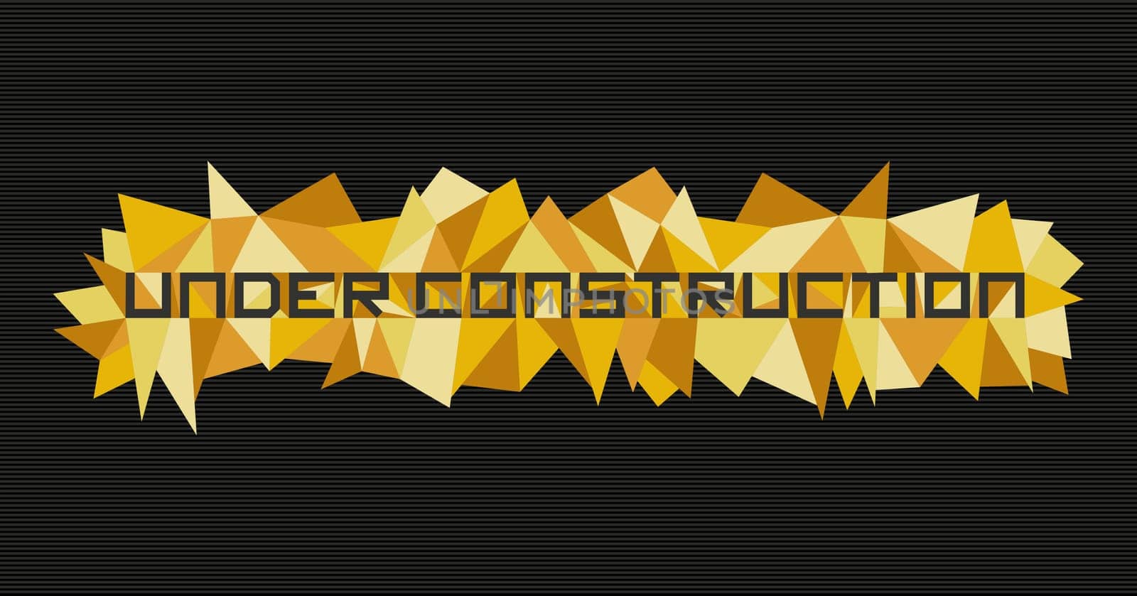 Unusual under construction flat text over vintage triangle composition background. Vector file layered for easy manipulation and custom coloring.