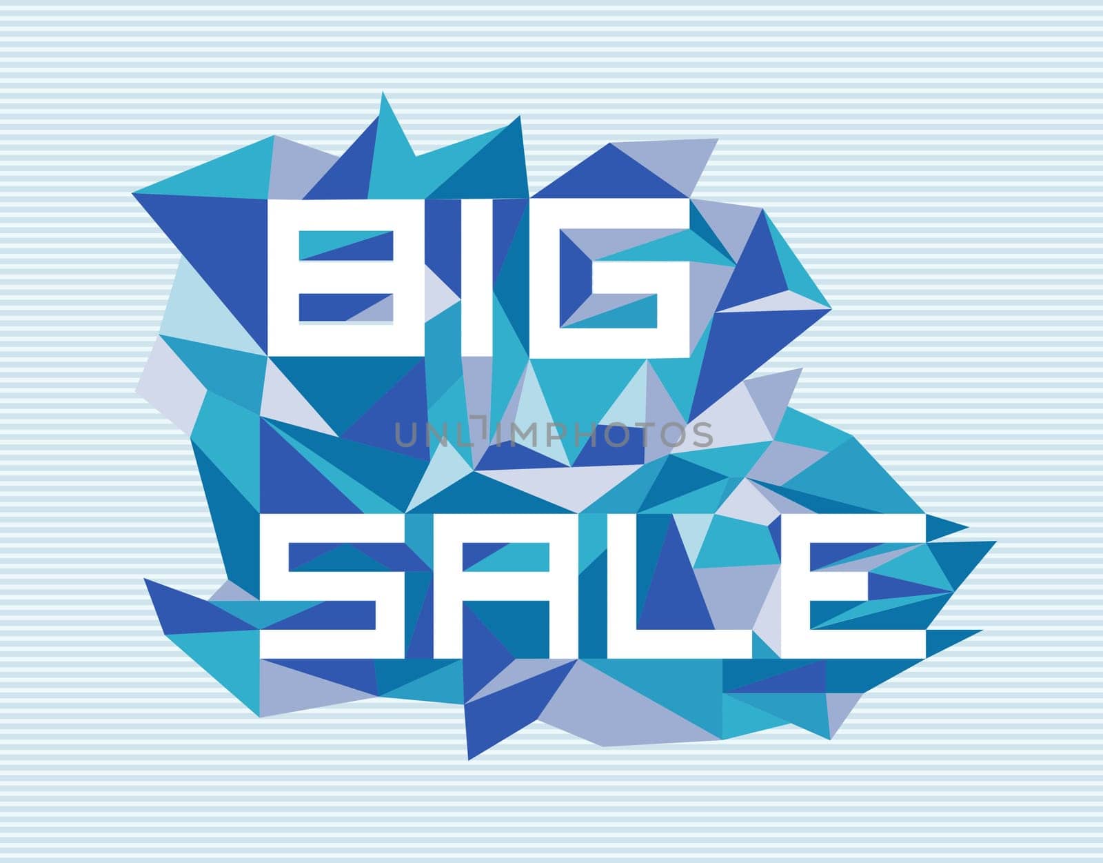 Unusual big sale flat text over vintage triangle composition background.. Vector file layered for easy manipulation and custom coloring.