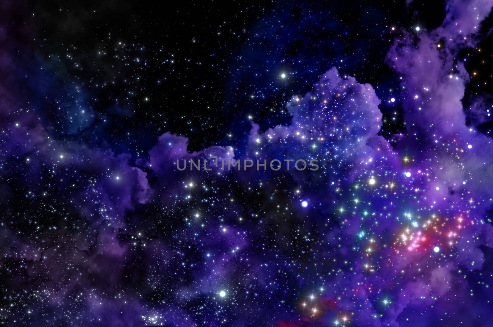 stars shine through the clouds of a new nebula