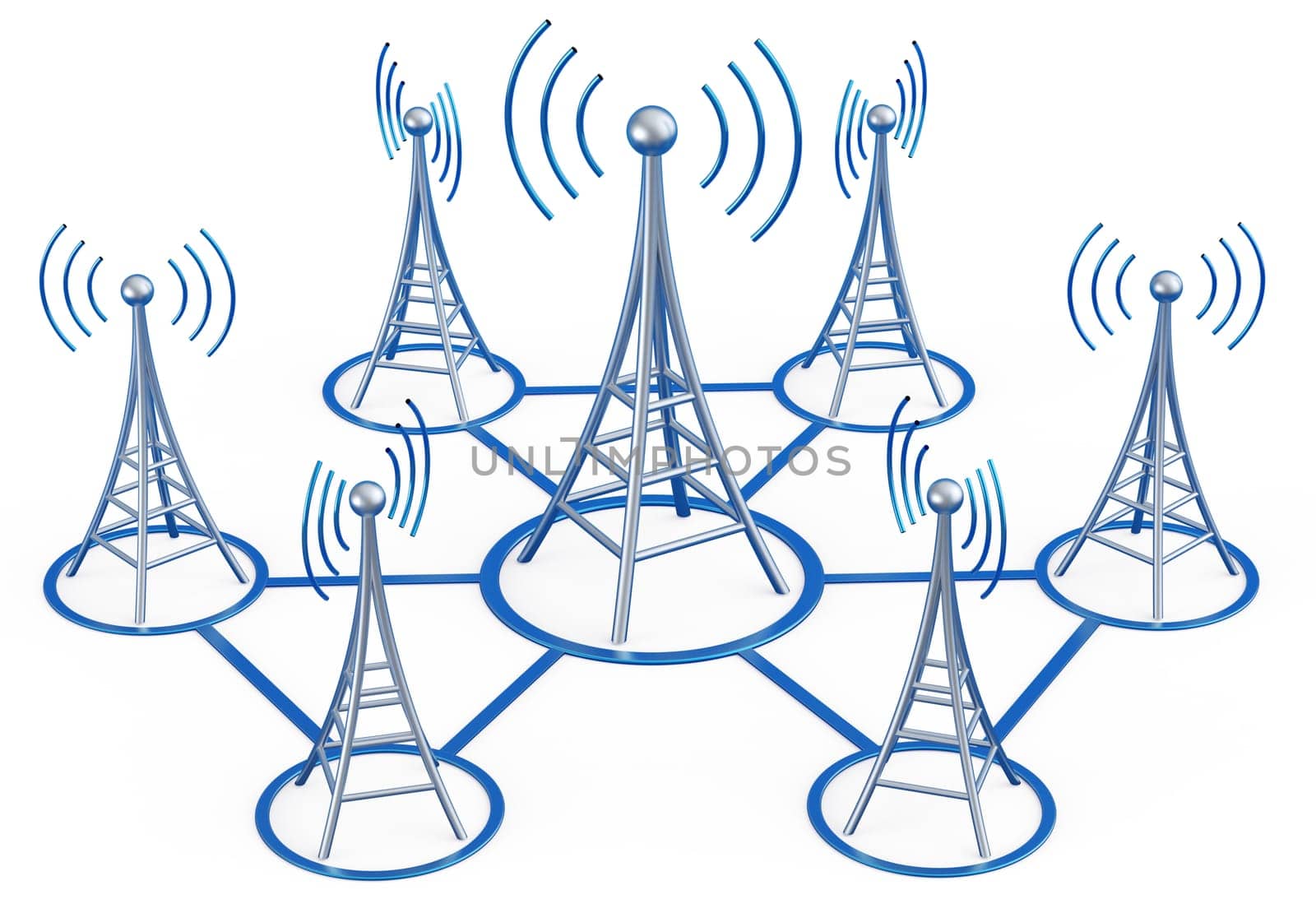 Powerful digital transmitters for TV, mobile and multimedia broadcast sends information signals from high tower