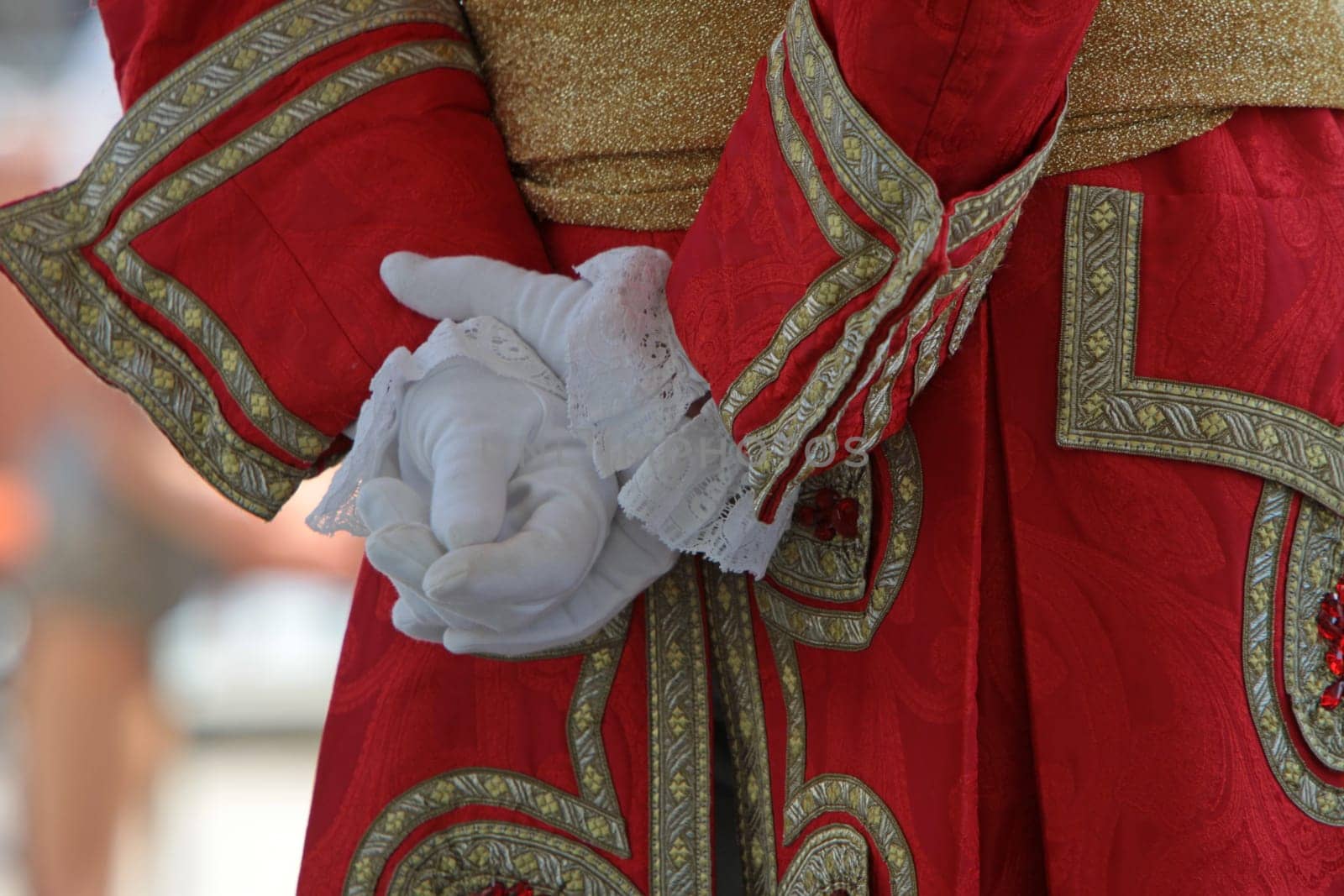 Uniform wearer with white glove