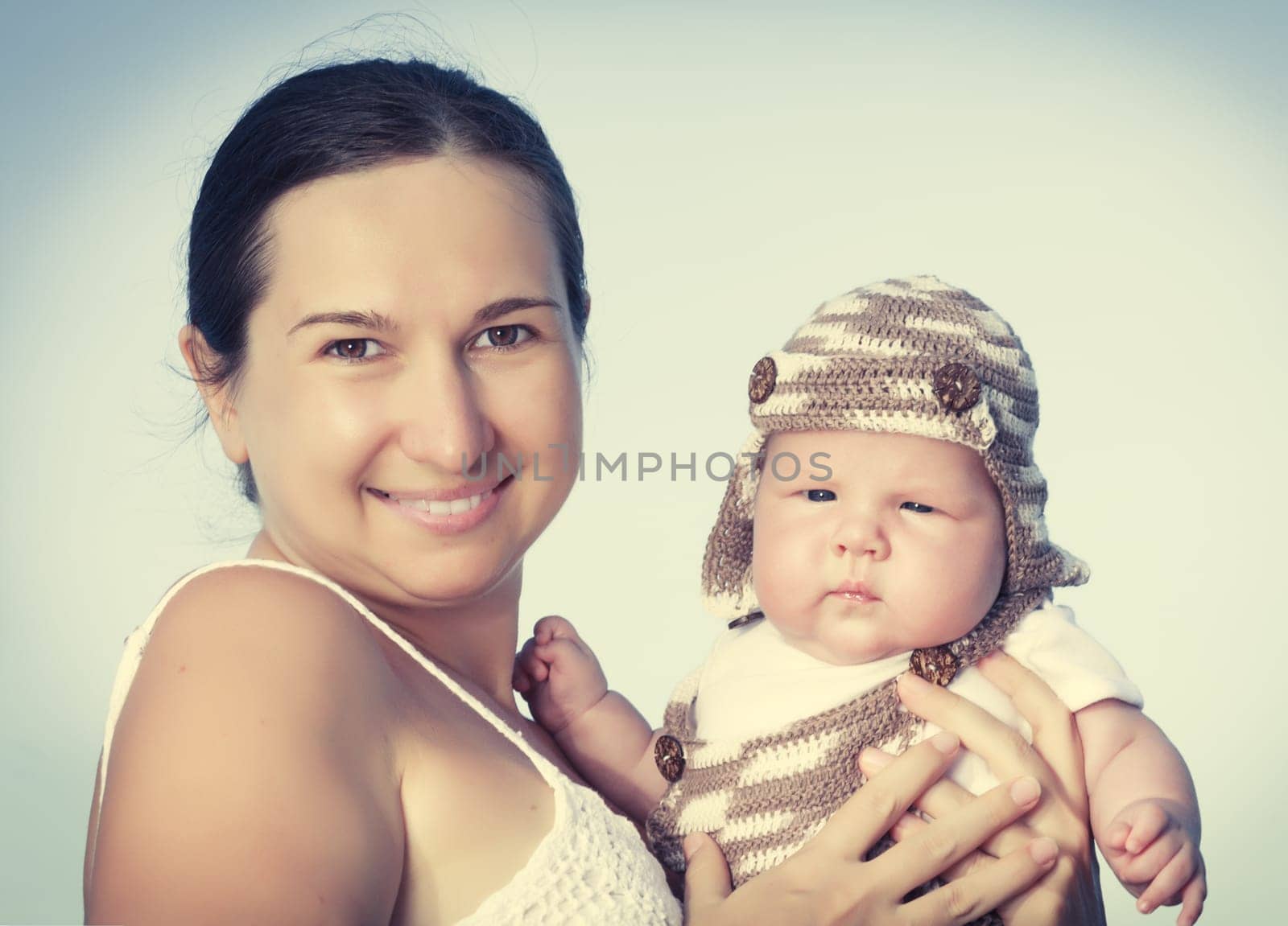 Baby and mom on the beach