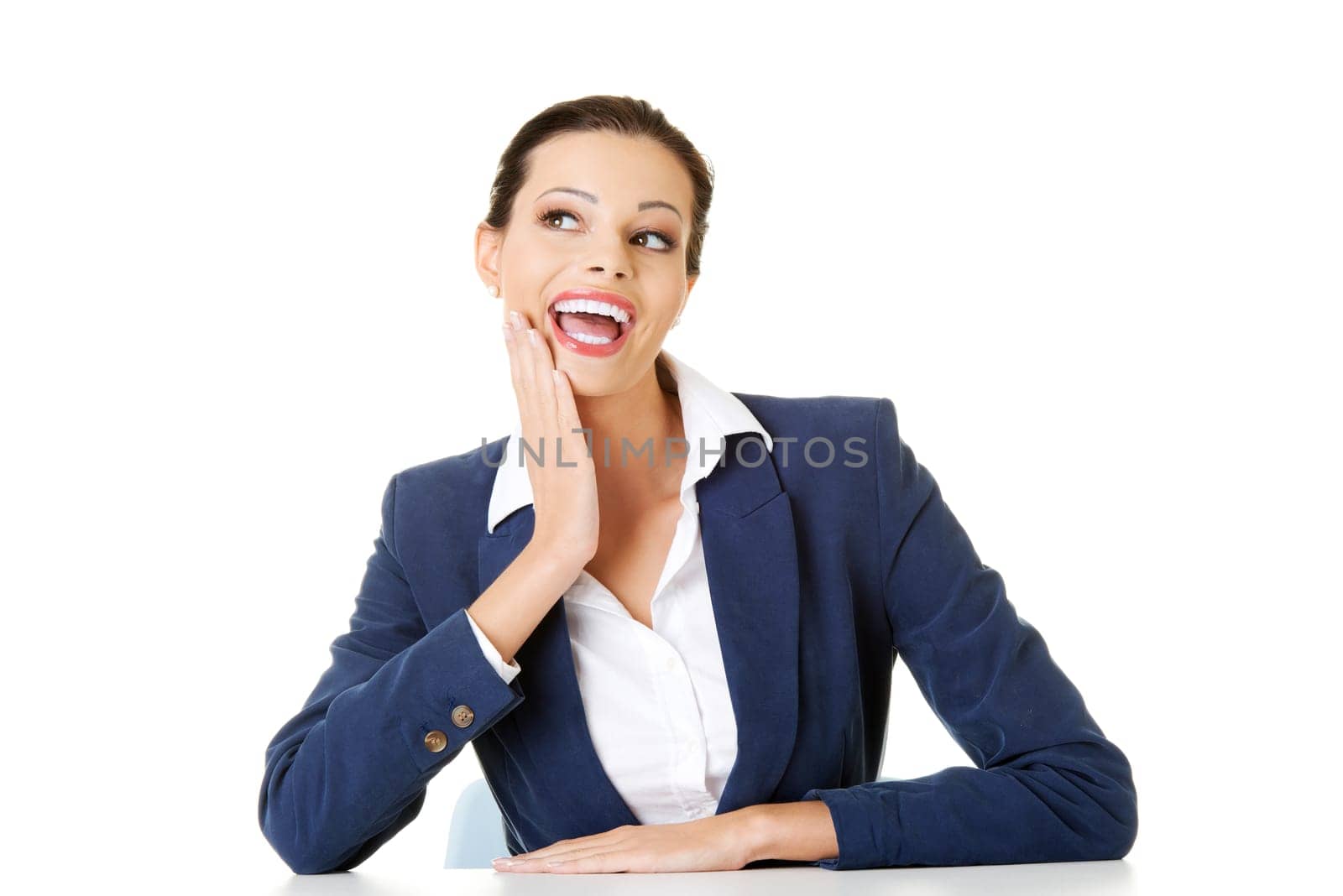 Portrait of young success businesswoman or student in elegant clothes
