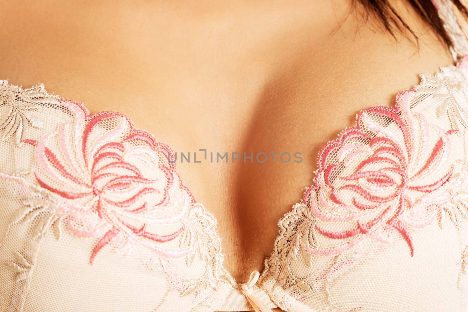 Perfect woman breast close up