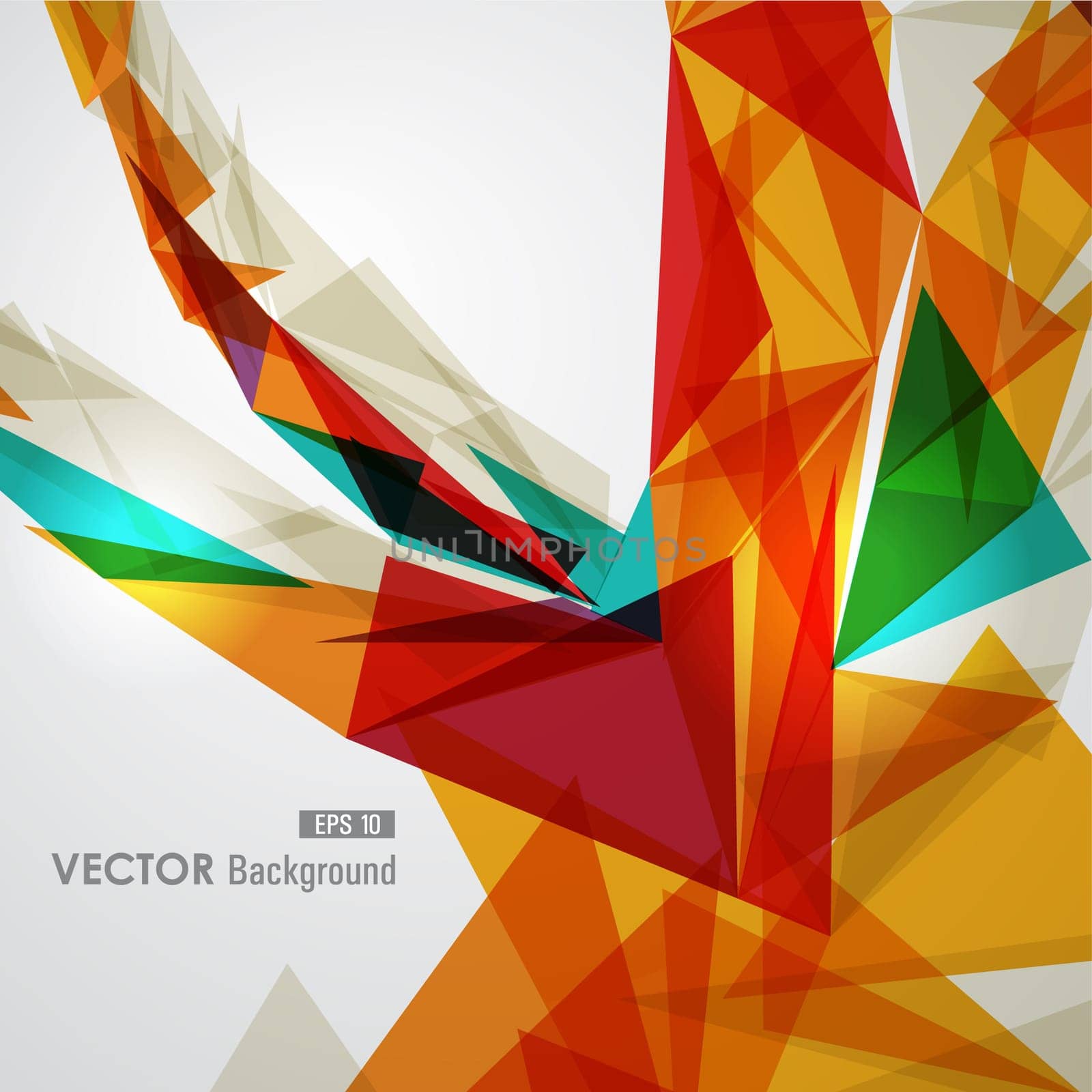 Trendy colorful transparent triangles abstract background illustration. EPS10 vector with transparency organized in layers for easy editing.