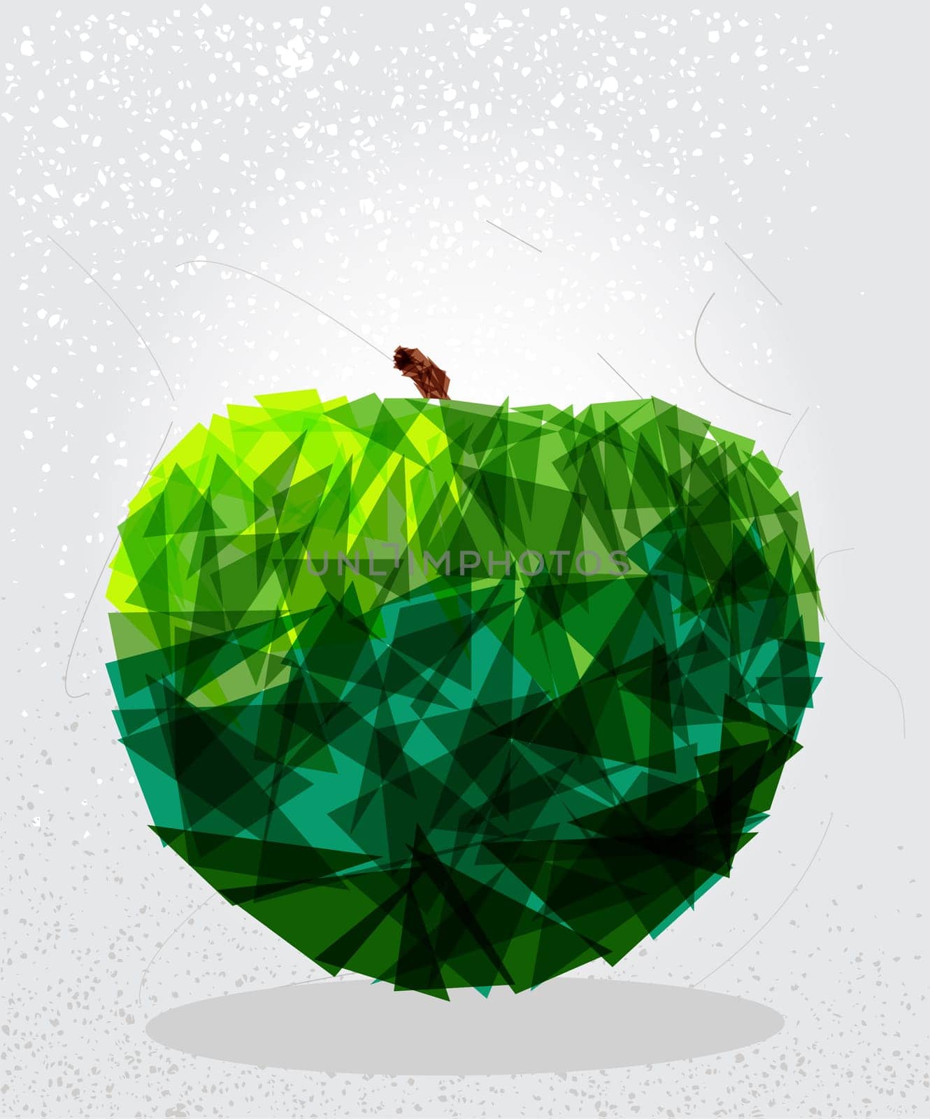 Trendy green apple food transparent shapes elements grunge background. EPS10 vector with transparency organized in layers for easy editing.