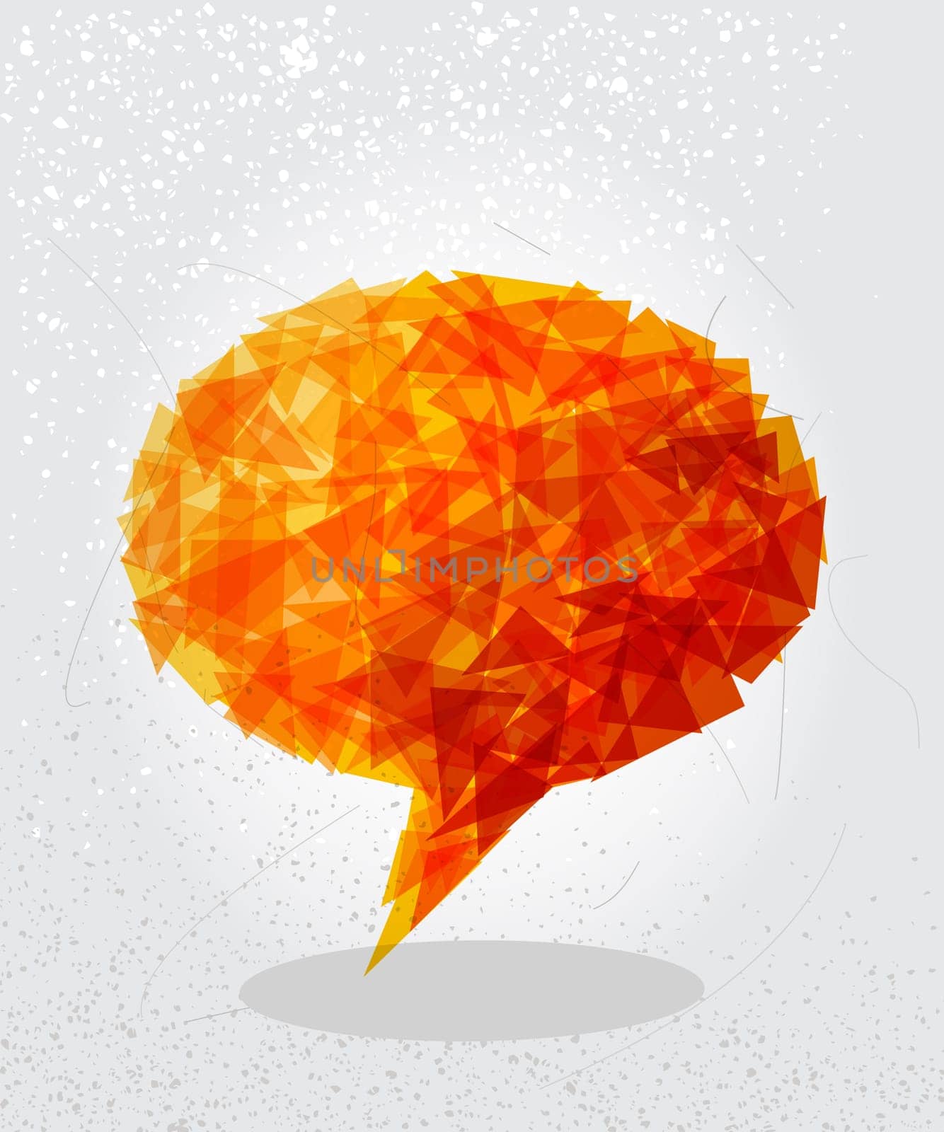 Trendy orange and yellow social media speech bubble transparent elements grunge background. EPS10 vector with transparency organized in layers for easy editing.
