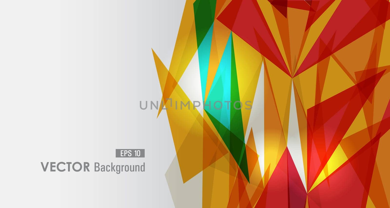 Trendy blue, green, yellow and red transparent triangles abstract background illustration. EPS10 vector with transparency organized in layers for easy editing.