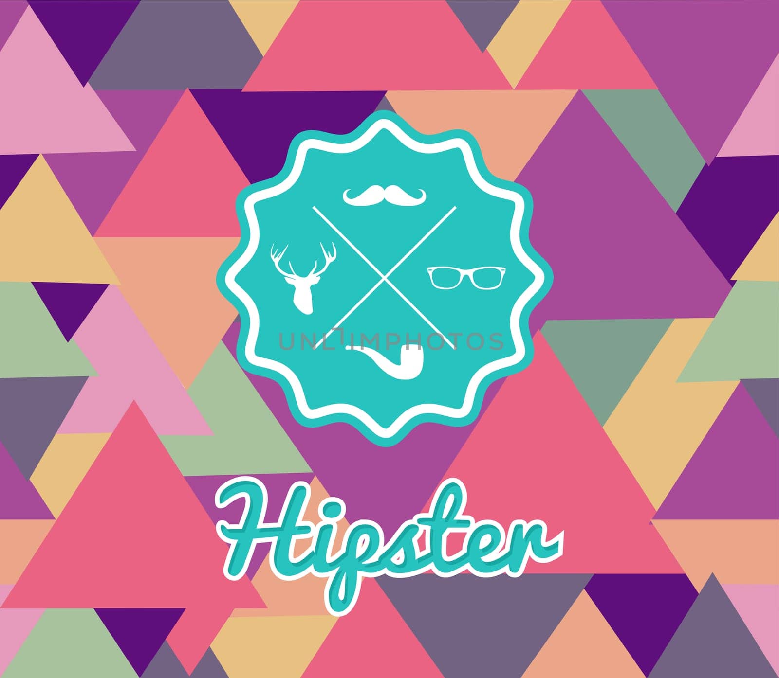 Unusual vintage Hipster badge icons elements seamless pattern background. Vector file layered for easy editing.