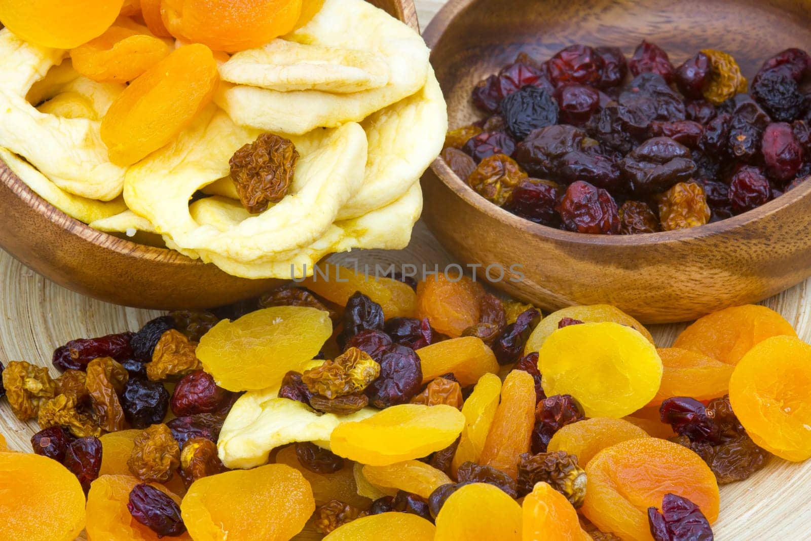 different dried fruits