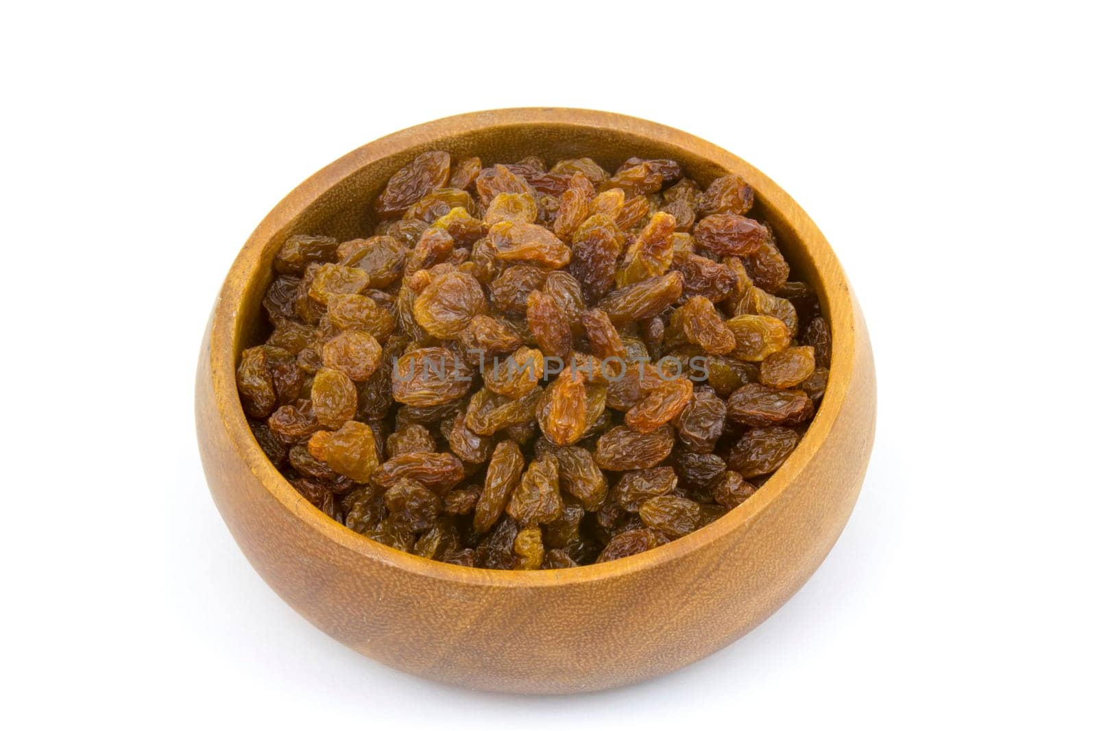 raisin in a bowl on a white background
