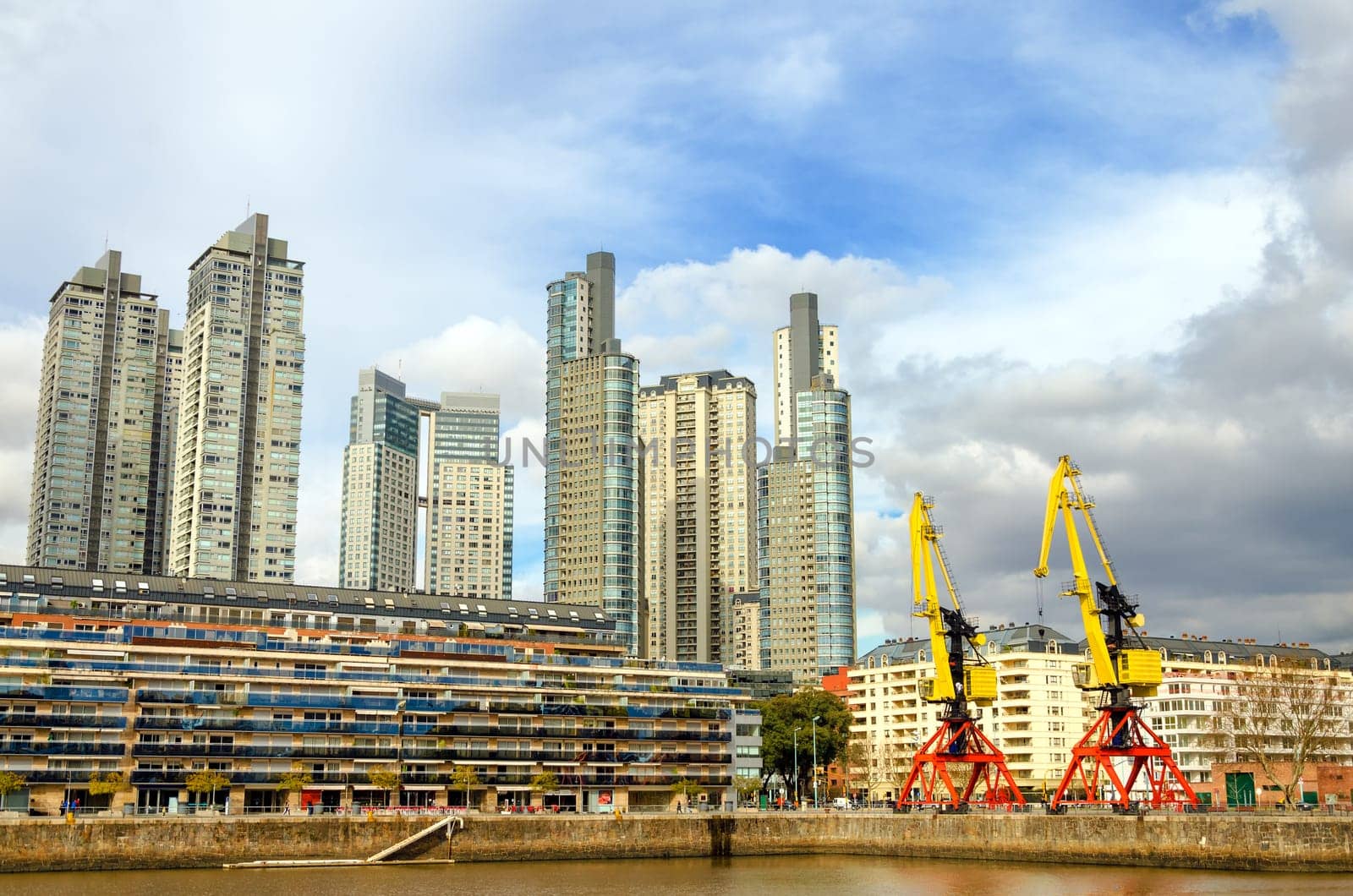 Tall skyscrapers in the Puerto Madero neighborhood of Buenos Aires, Argentina