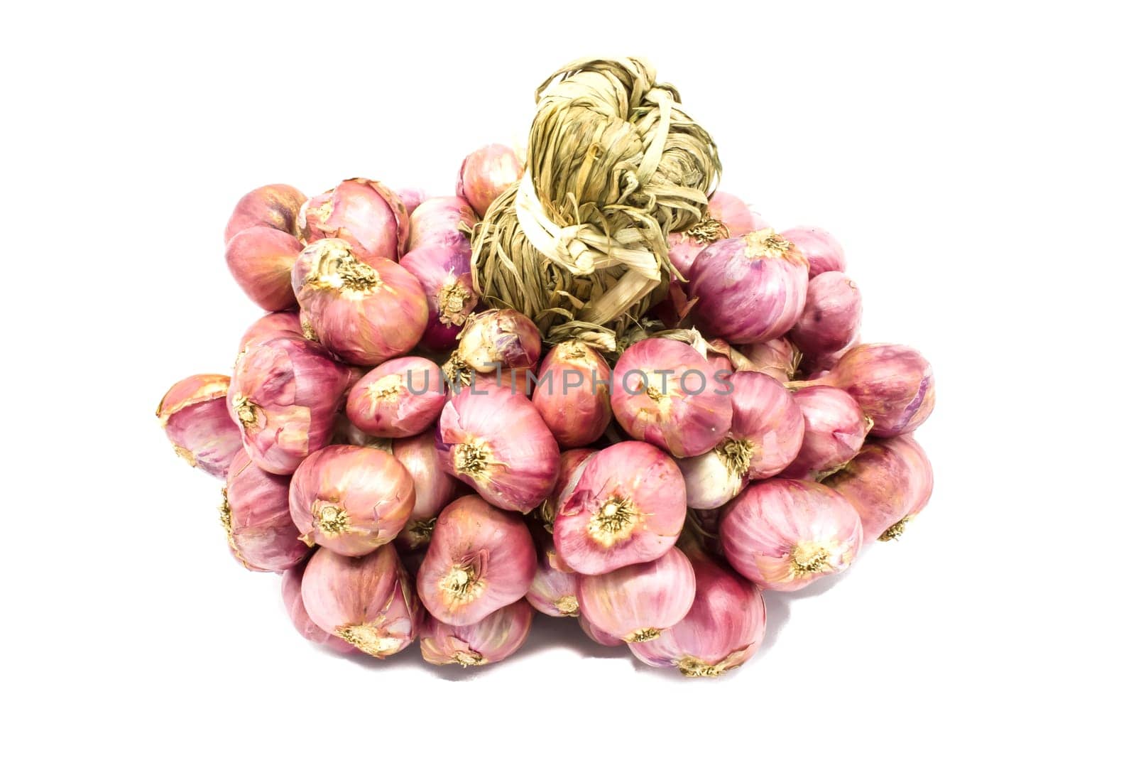Shallots on white background.