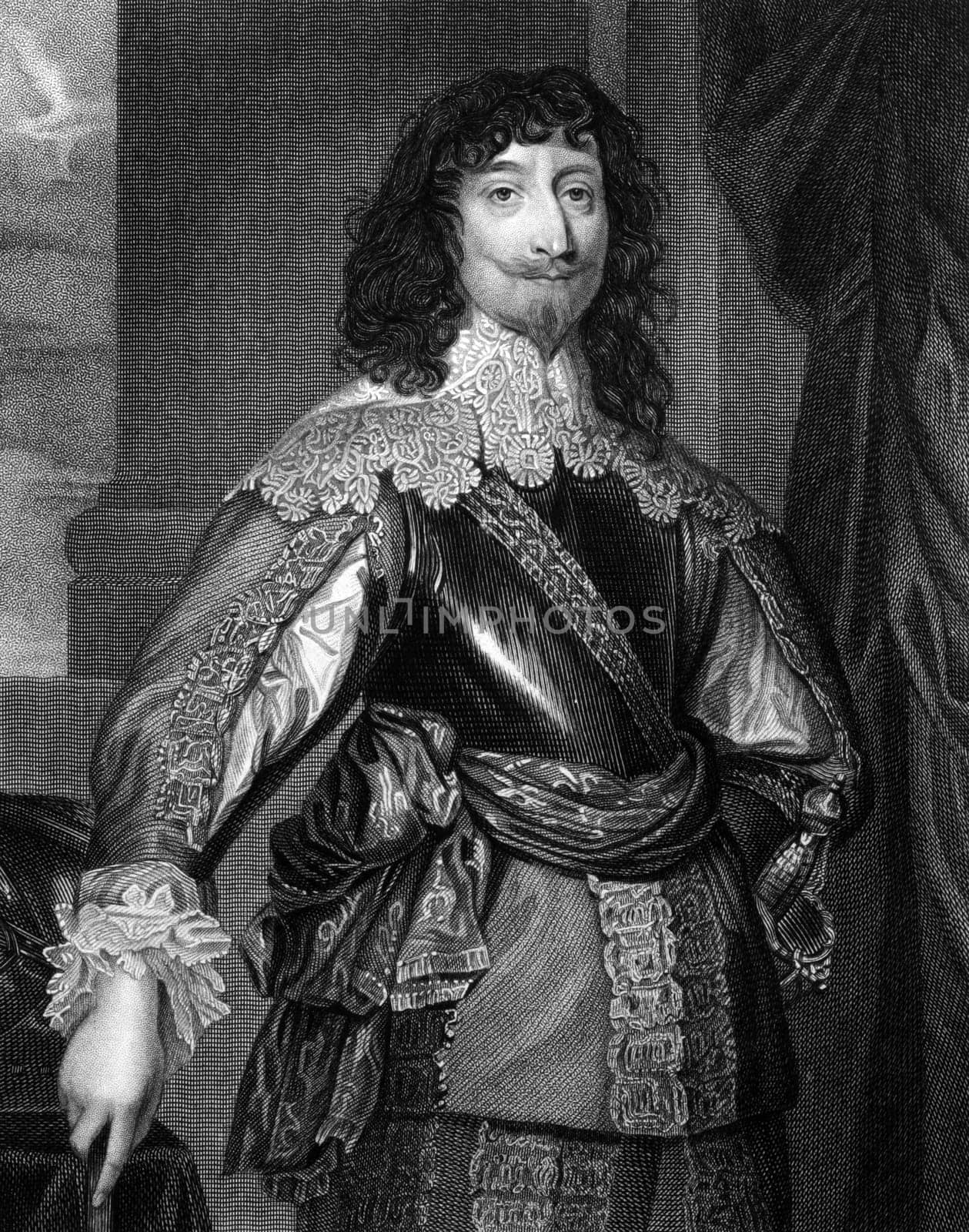 George Gordon, 2nd Marquis of Huntly (1592-1649) on engraving from 1829. Engraved by J.Cochran and published in ''Portraits of Illustrious Personages of Great Britain'',UK,1829.