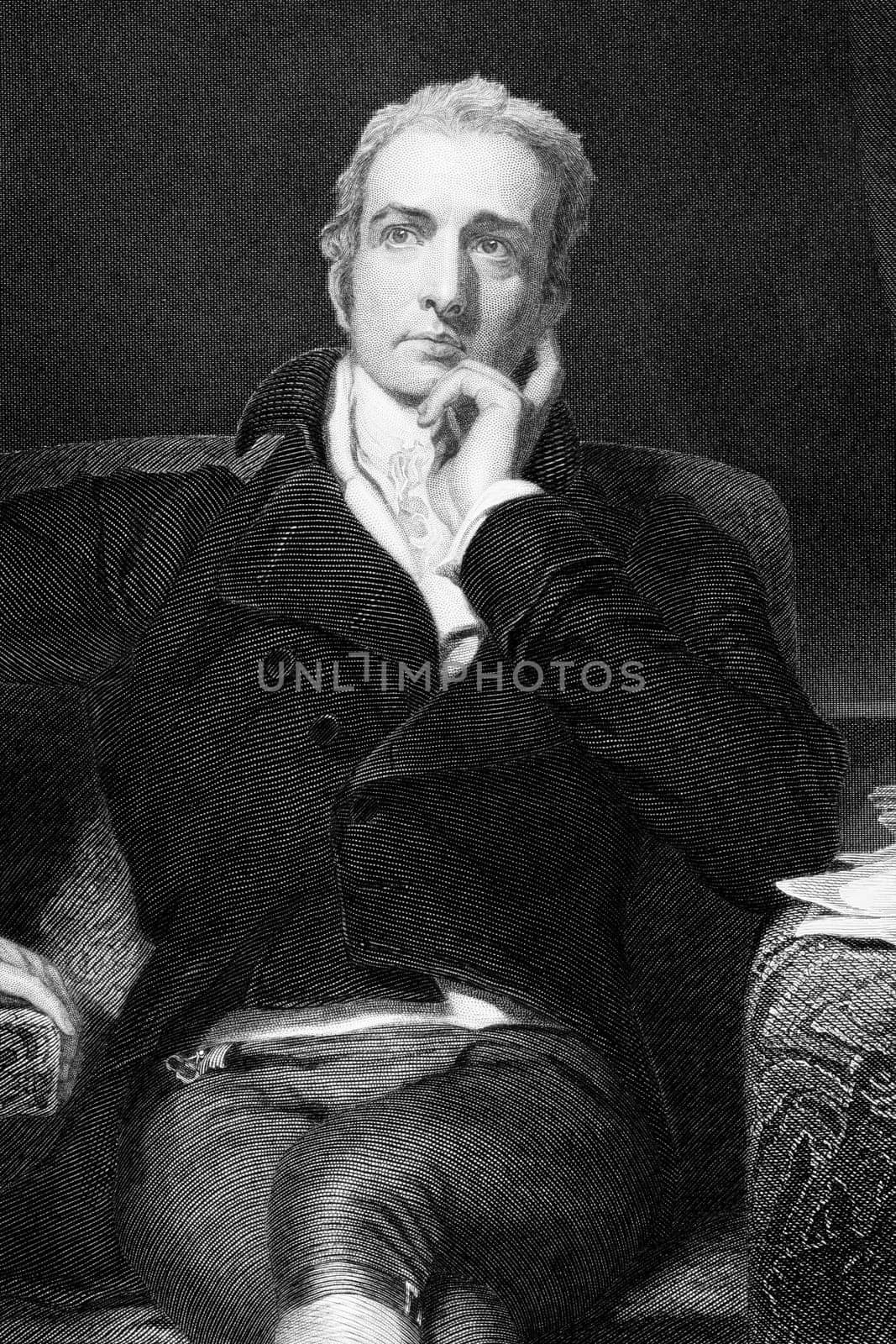 John Philip Kemble (1757-1823) on engraving from 1873. English actor. Engraved after a painting by T.Lawrence and published in "The Masterpiece Library of Short Stories'',USA,1873."