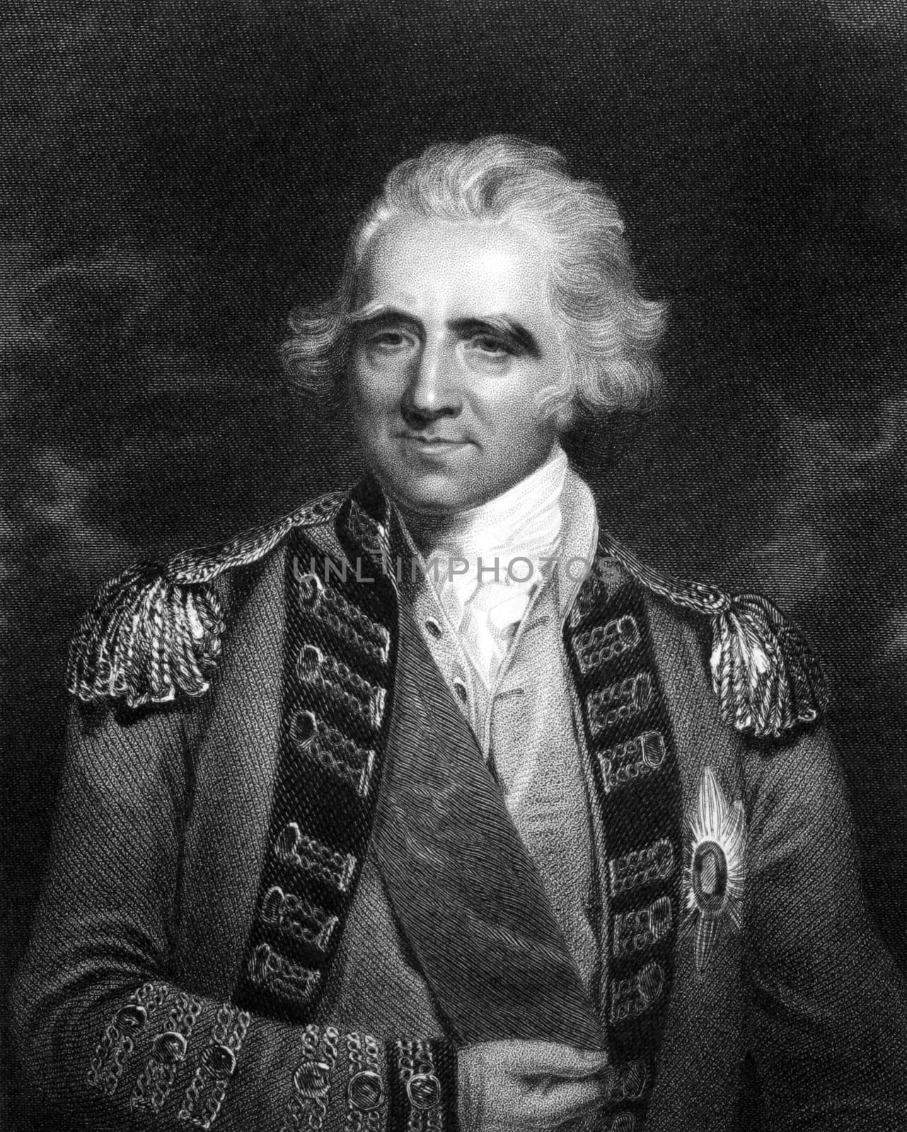 Ralph Abercromby (1734-1801) on engraving from 1834.  Scottish soldier and politician. Engraved by W.Finden and published in ''Portraits of Illustrious Personages of Great Britain'',UK,1834.