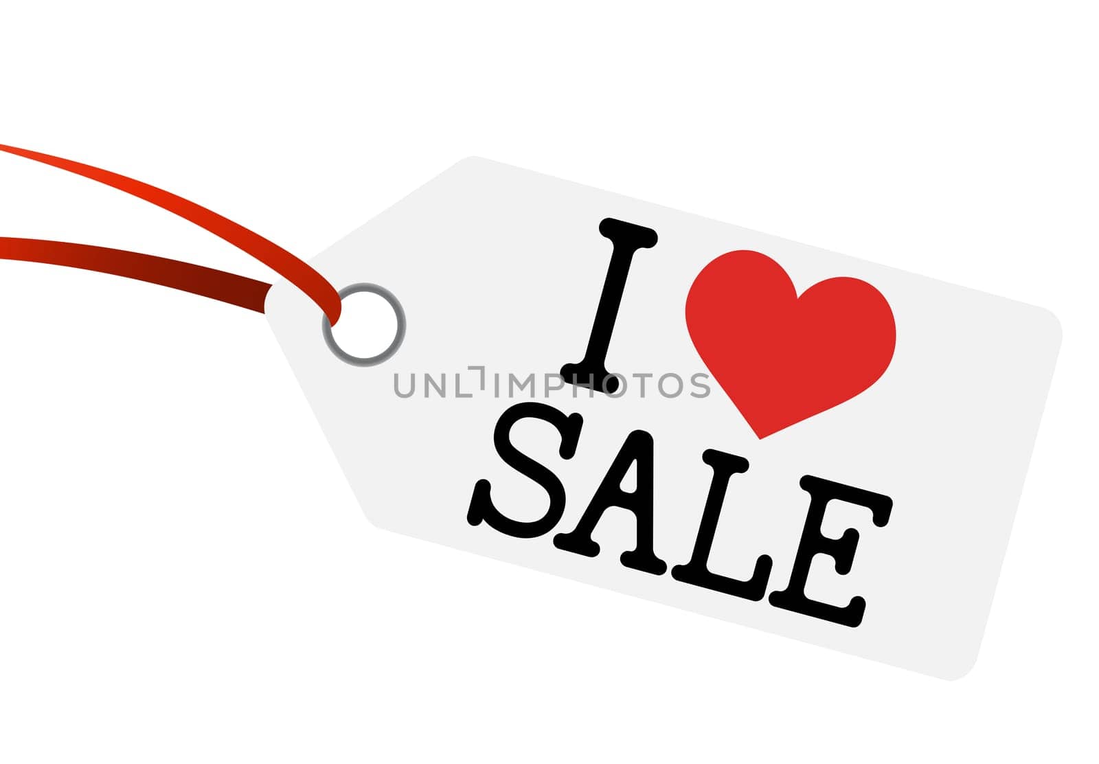 Pendant with text " I LOVE SALE """