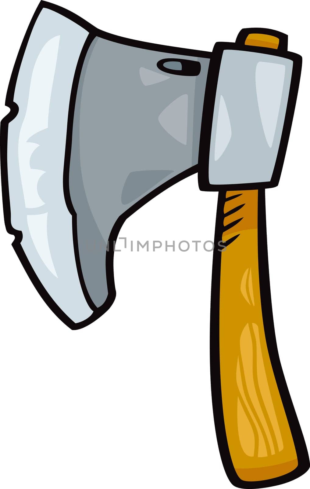 Cartoon Illustration of Axe or Ax Clip Art