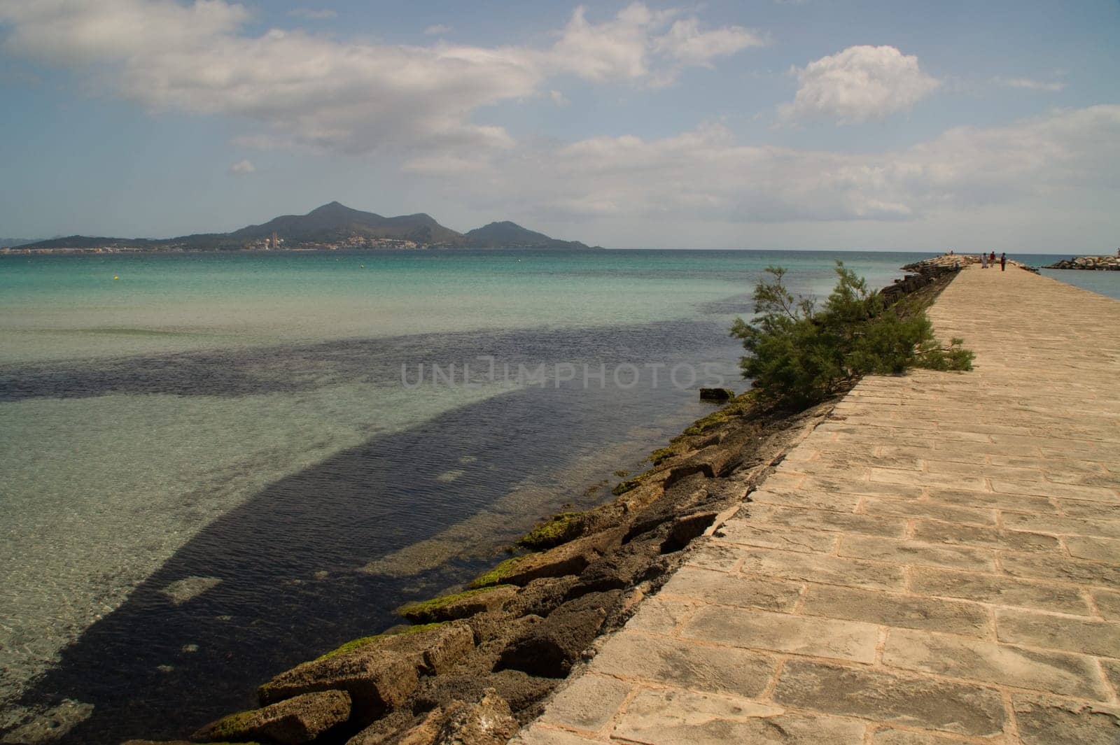 Mole on the beach of Alcudia in Mallorca