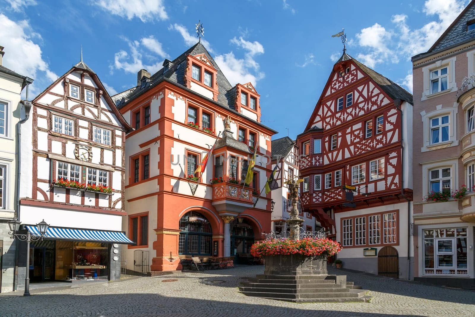 german church located high above the mosel river near bernkastel-kues germany.