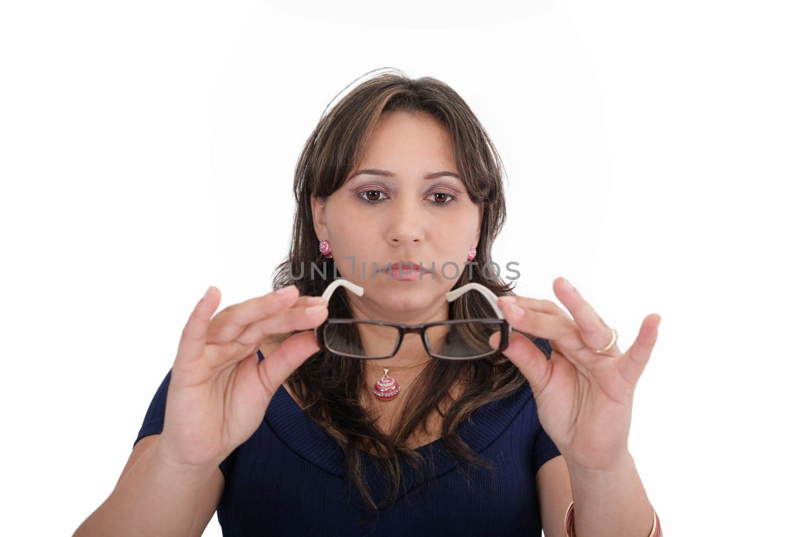 Woman testing her new lenses