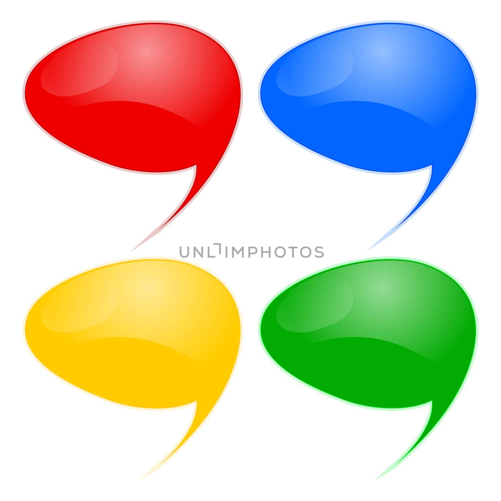 Speech bubbles collection on white background