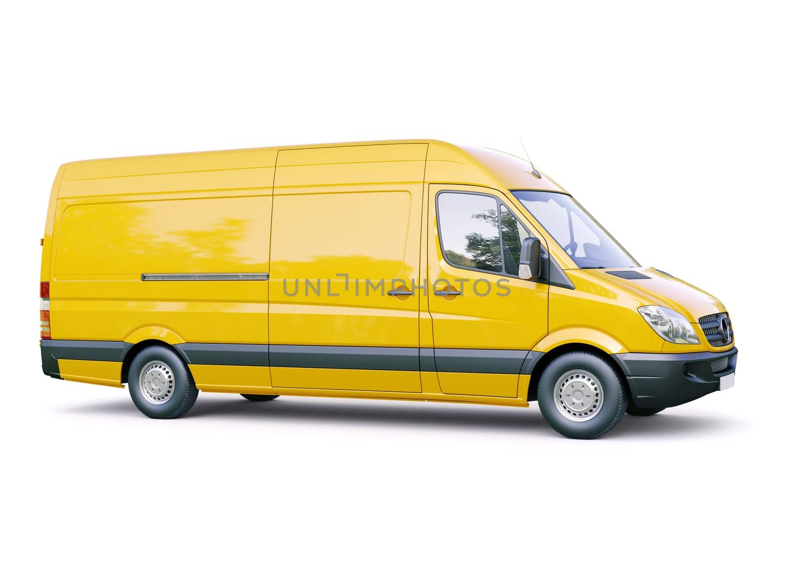 Modern commercial van on a light background