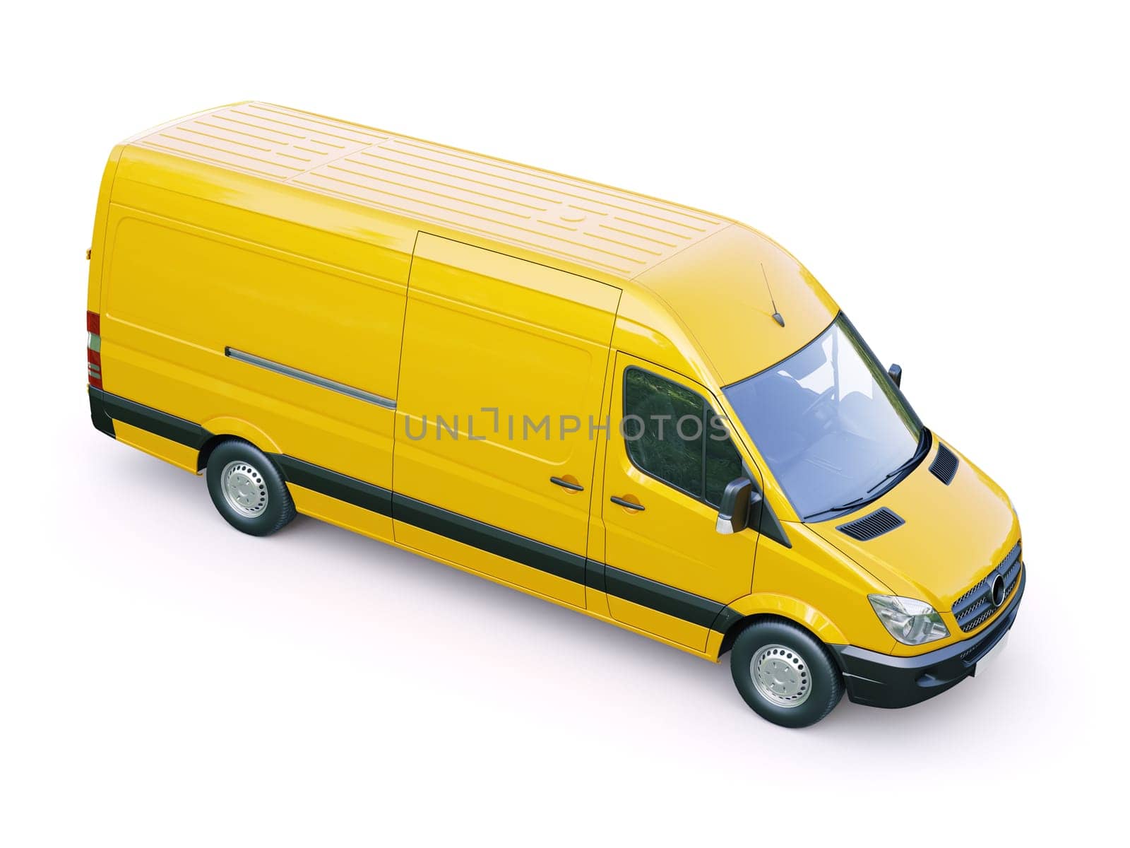 Modern commercial van on a light background