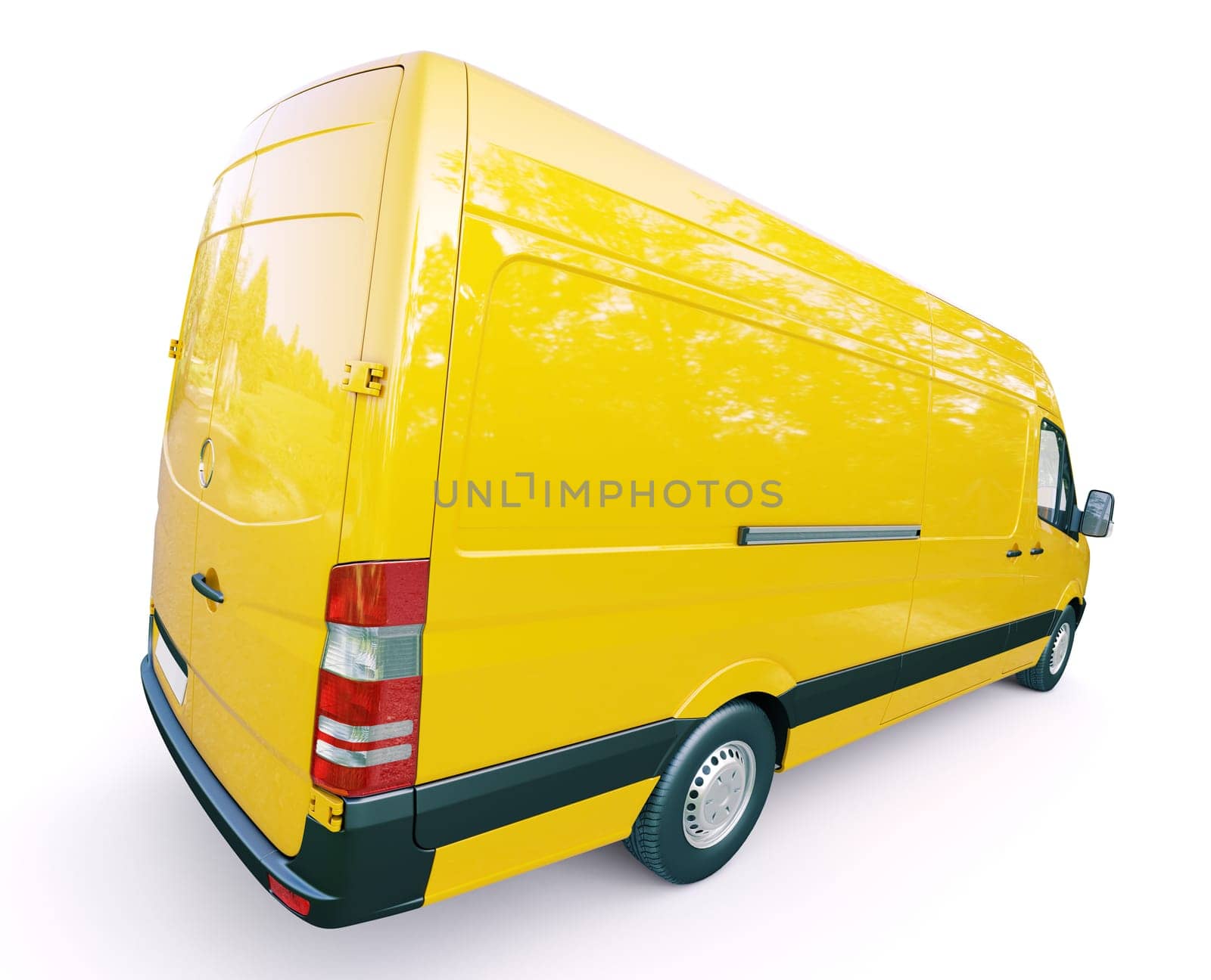 Modern commercial van on a light background