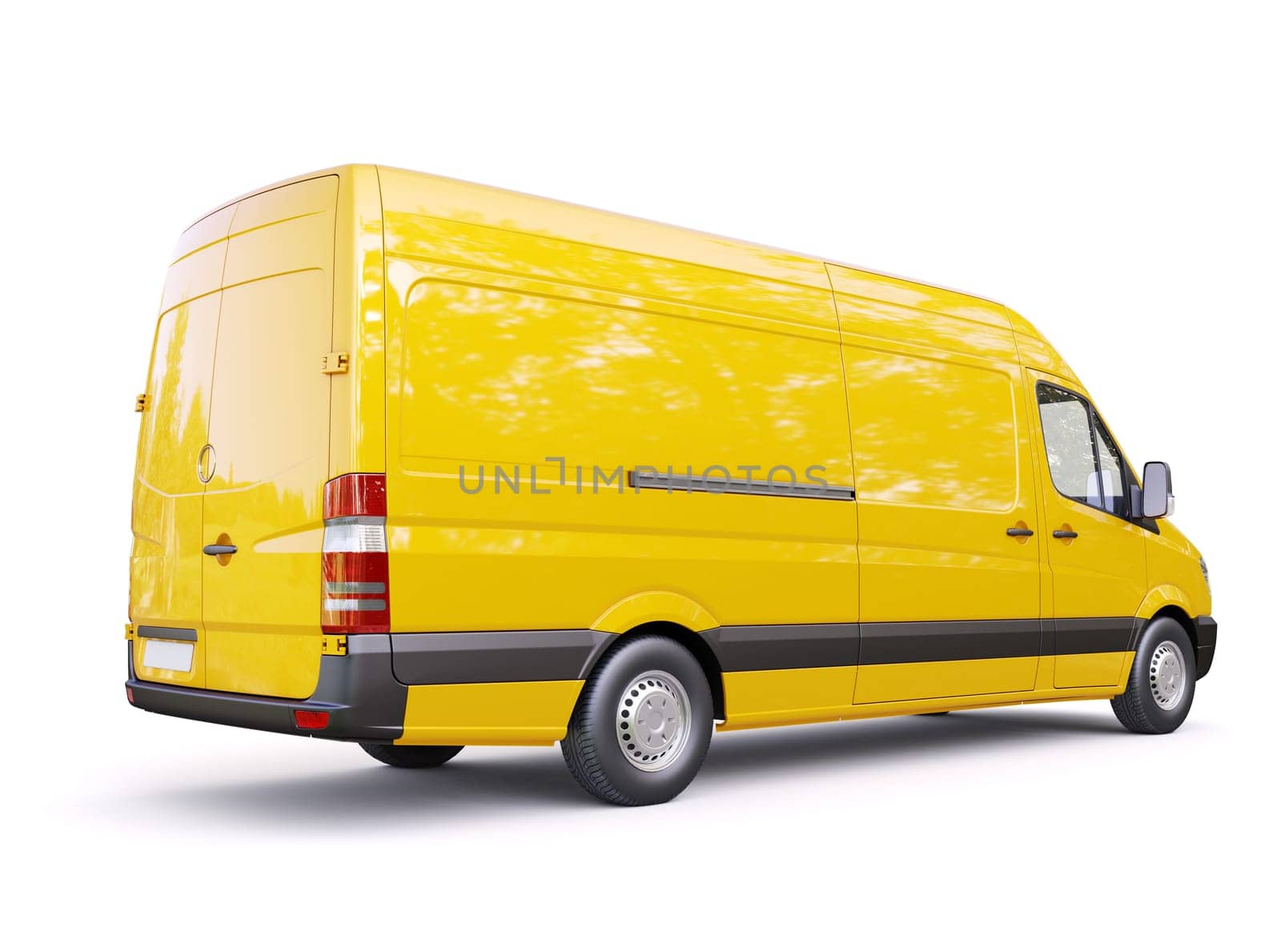 Modern commercial van on a light background