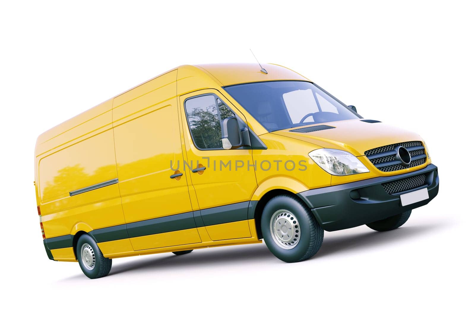 Modern commercial van on a light background