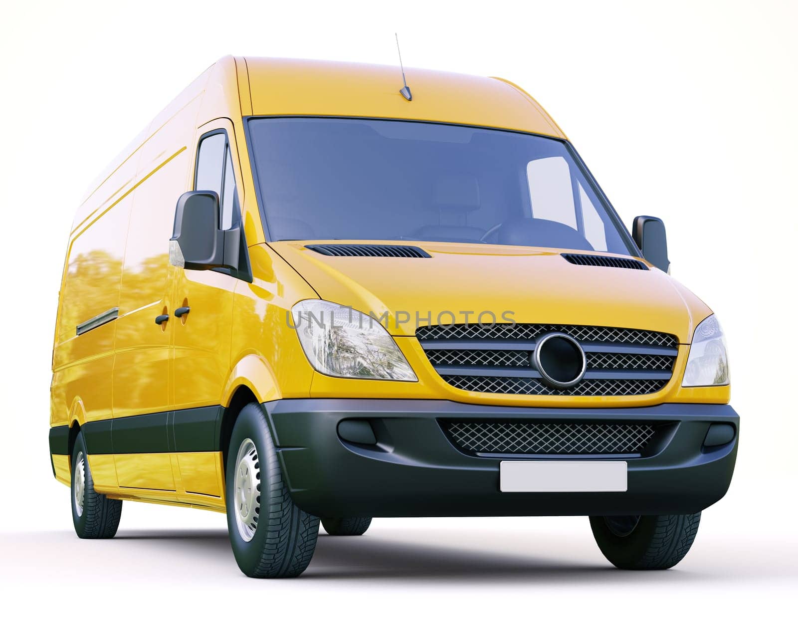 Modern commercial van on a light background