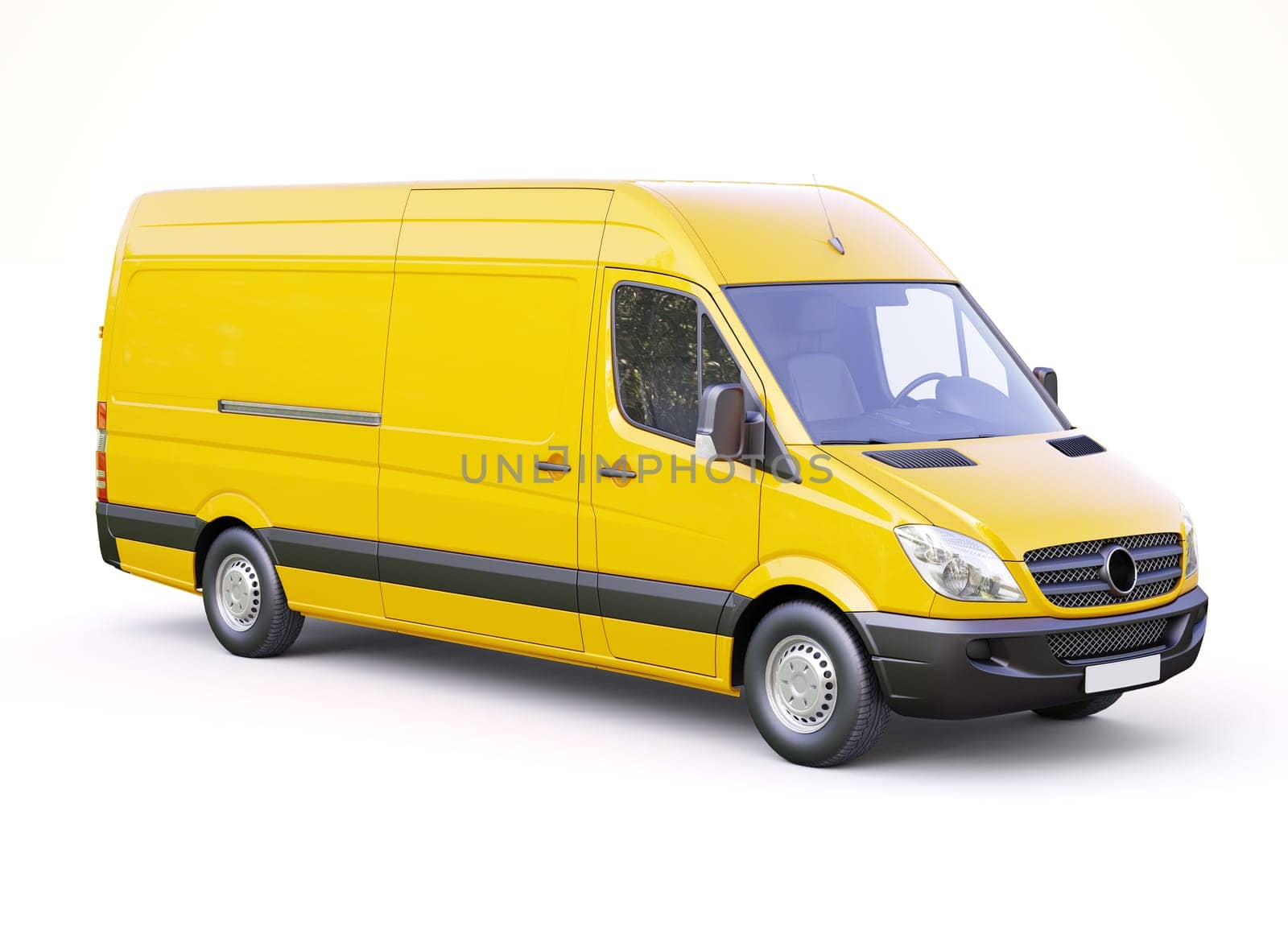 Modern commercial van on a light background