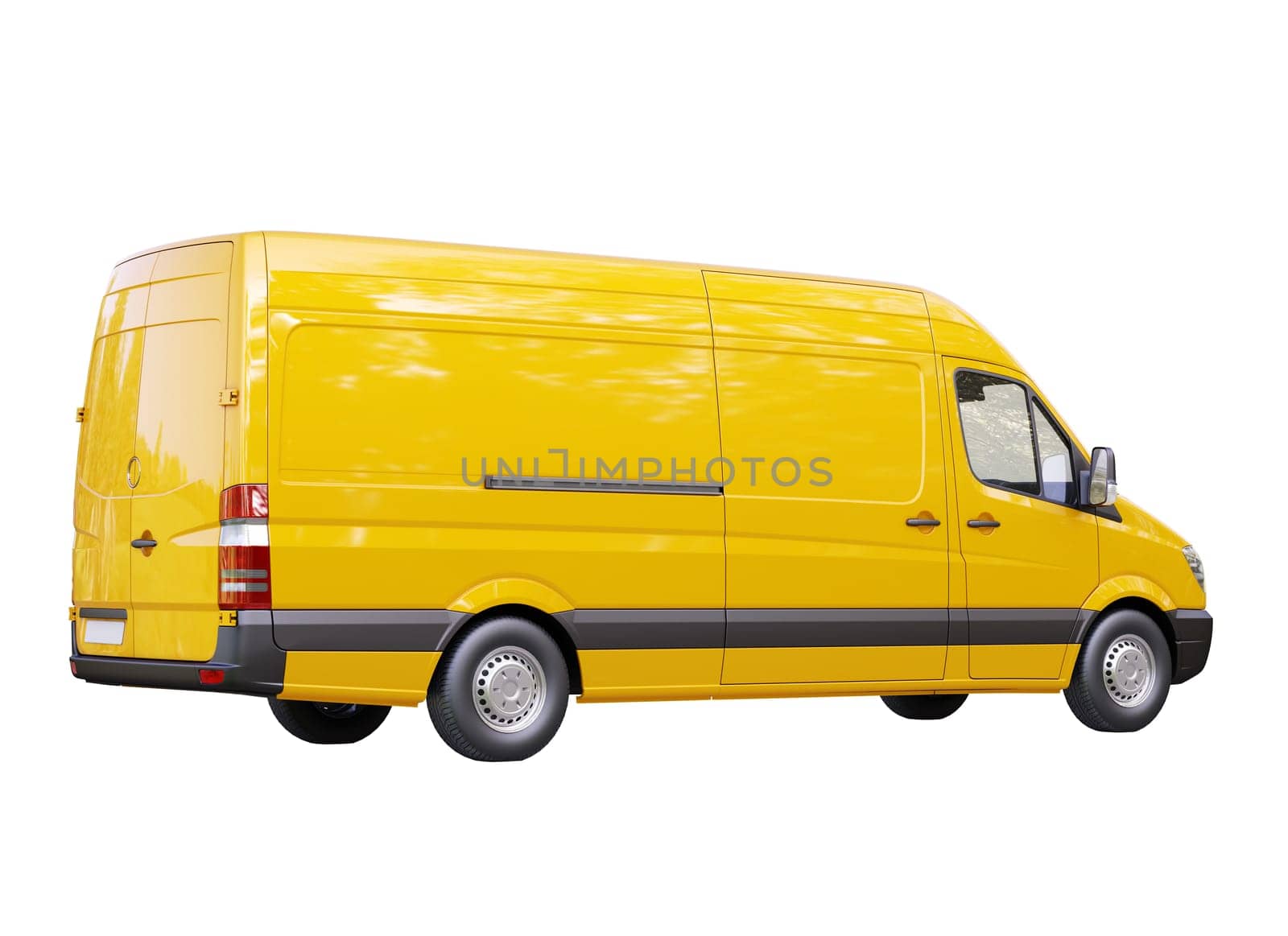 Modern commercial van isolated on a white background