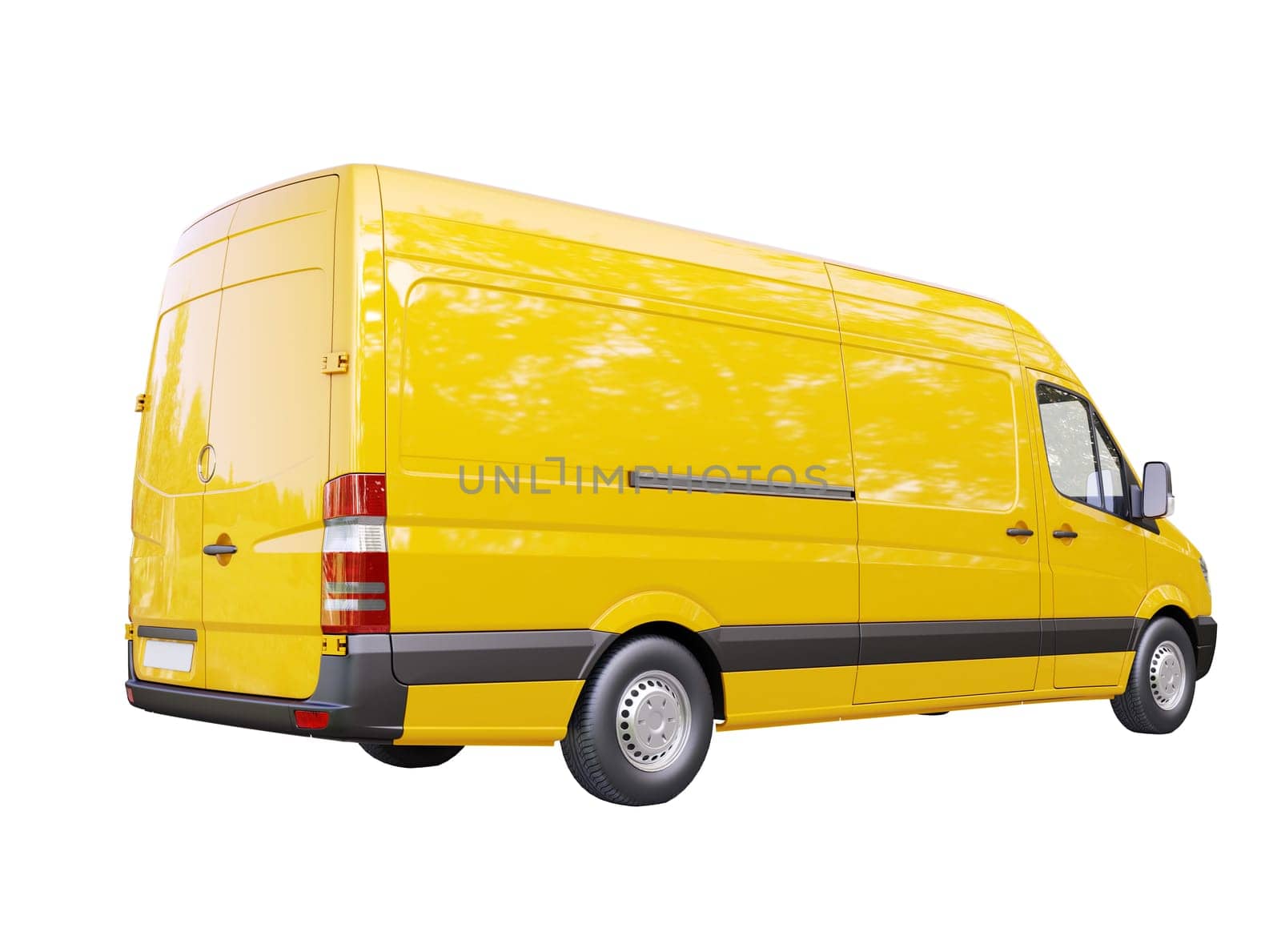 Modern commercial van isolated on a white background