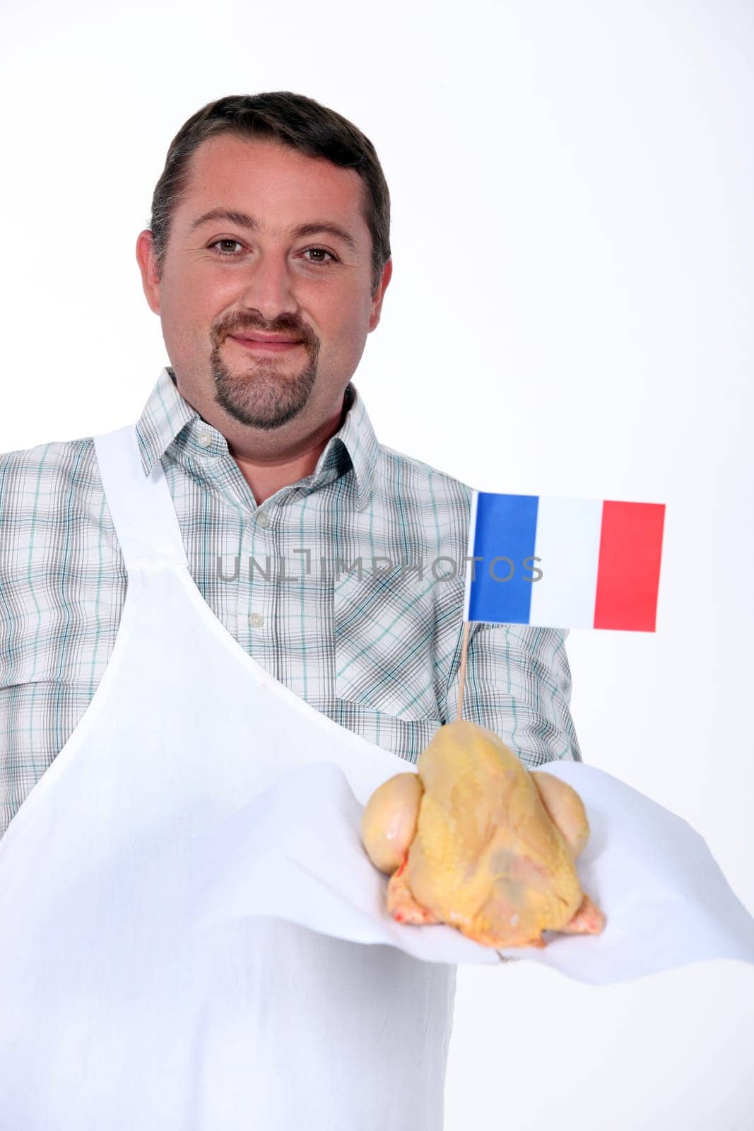 butcher with certified chicken