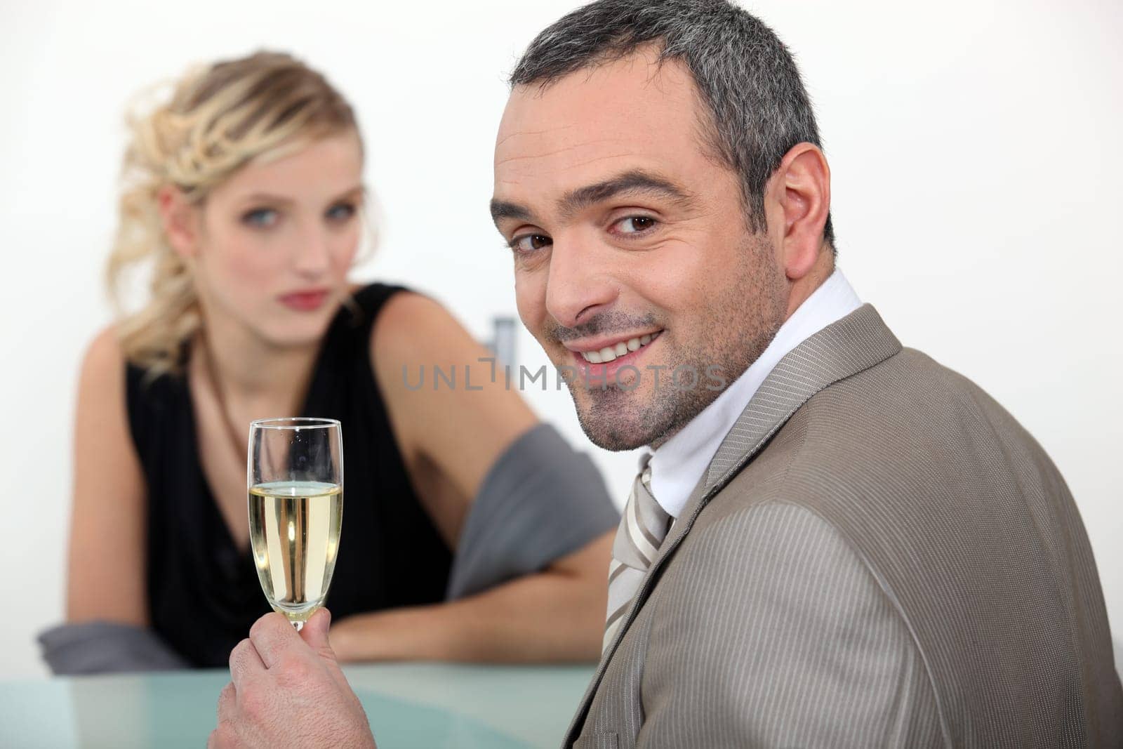 Couple with champagne