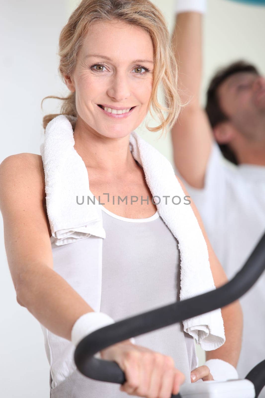 Woman working out in a gym