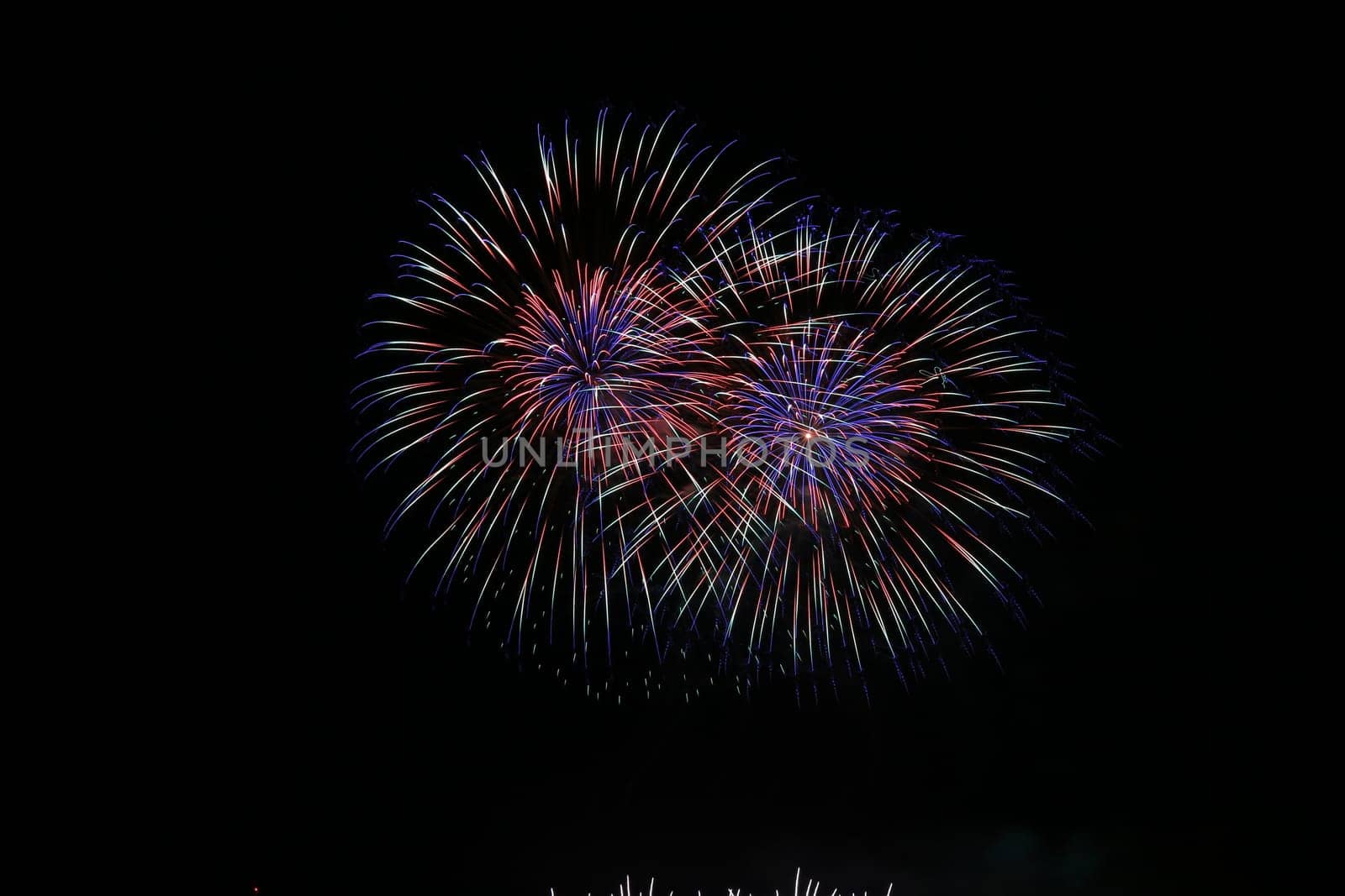 Fireworks scene in the dark