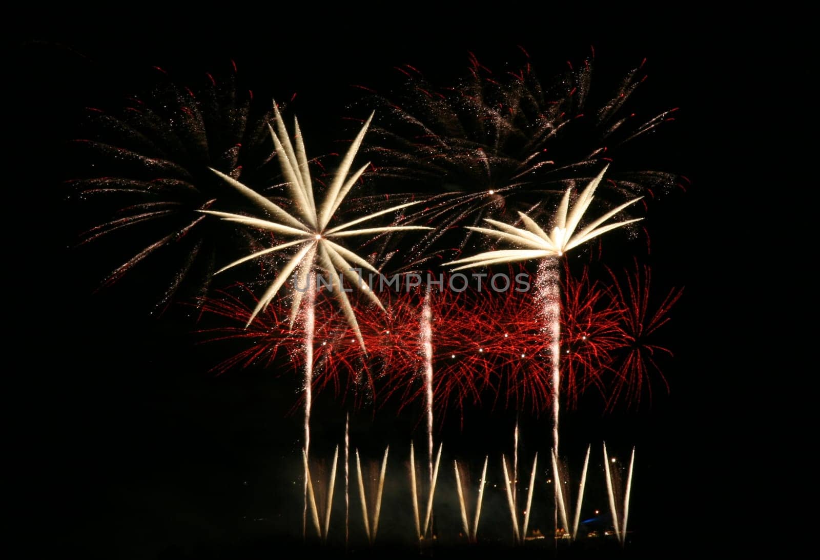 Fireworks scene in the dark