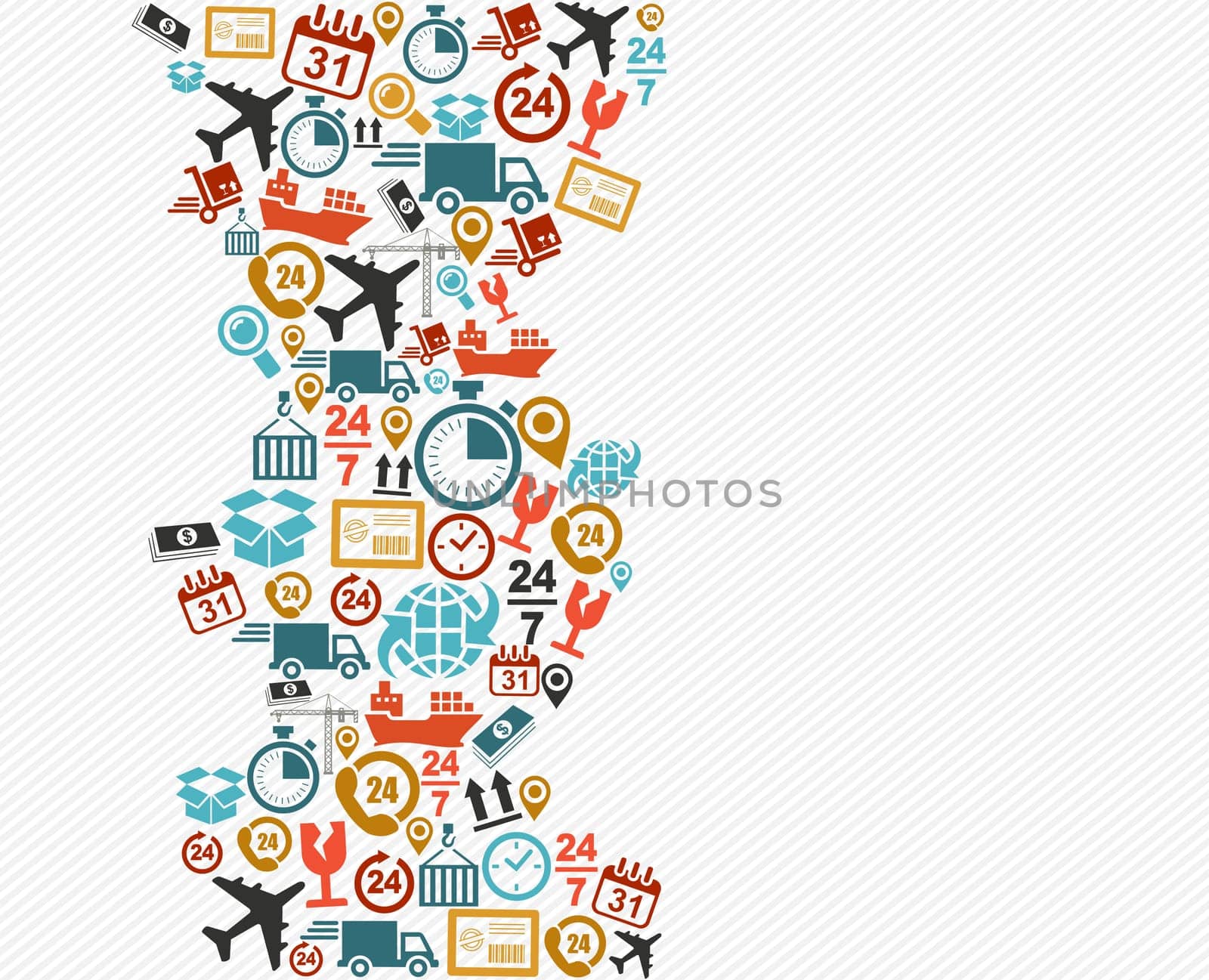 Shipping logistics isolated icon splash illustration. Vector file in layers for easy editing.