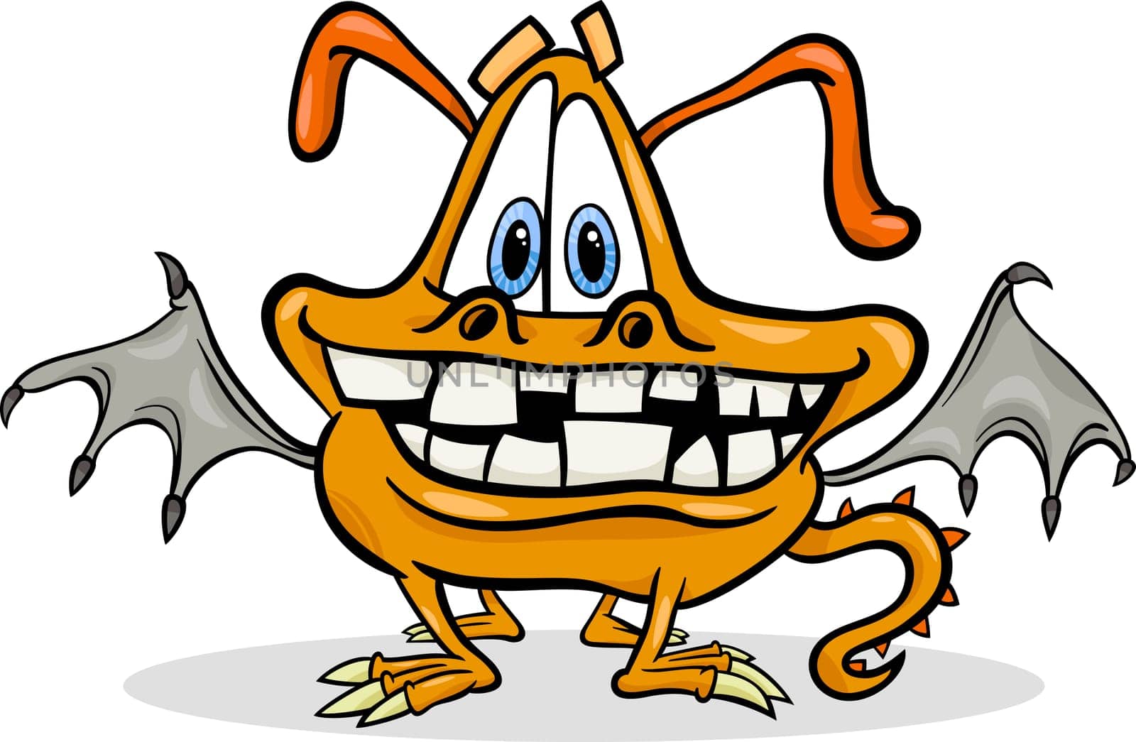 Cartoon Illustration of Funny Monster or Fright or Bogie
