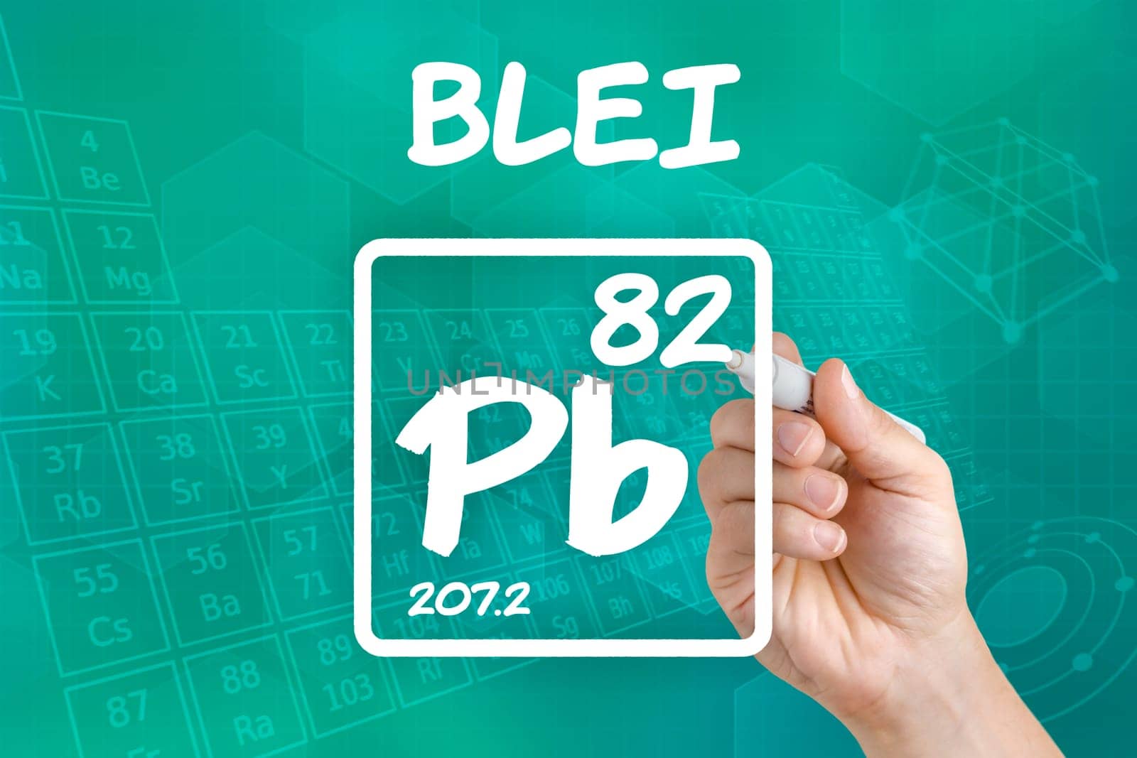 Symbol for the chemical element lead